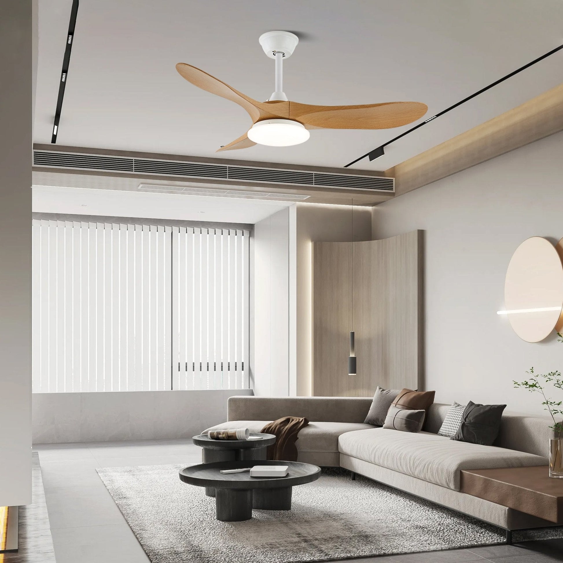 Oriken Minimalist Ceiling Fan Light-Neutral Decor