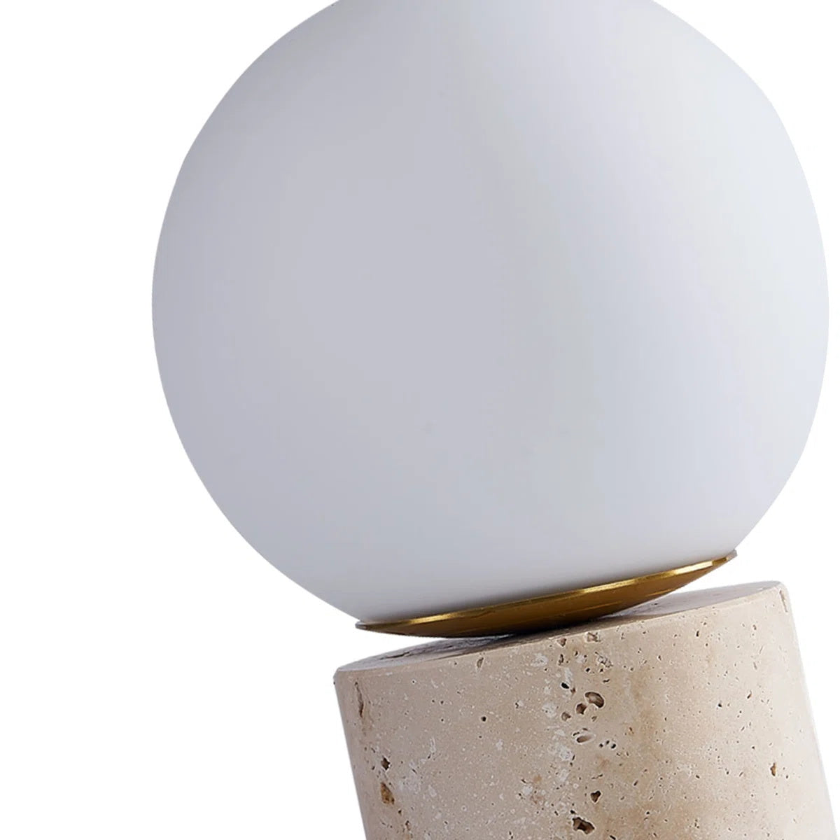 Close-up of the frosted glass texture of the lampshade.