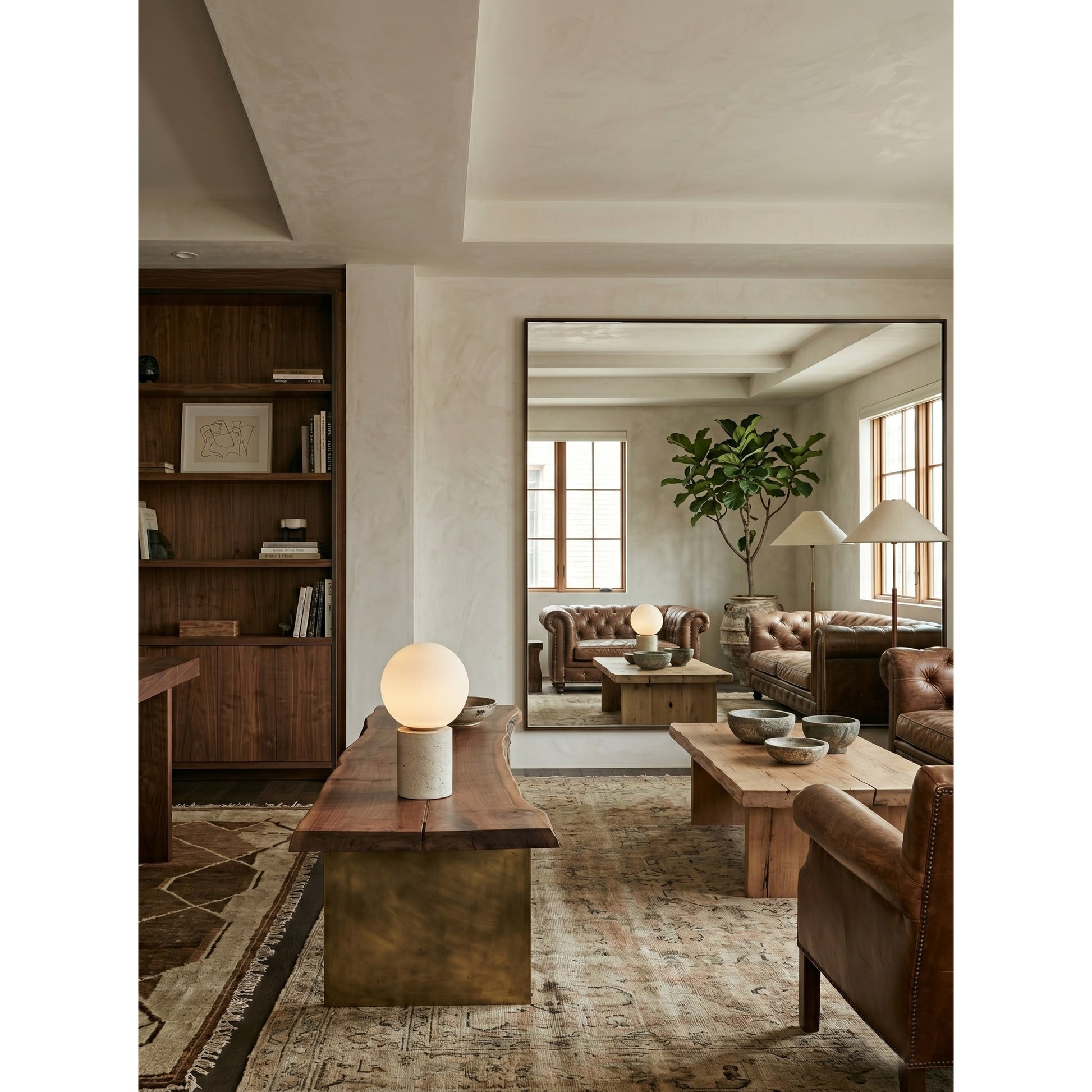 Angled view highlighting the sculptural, low-profile form of the lamp.