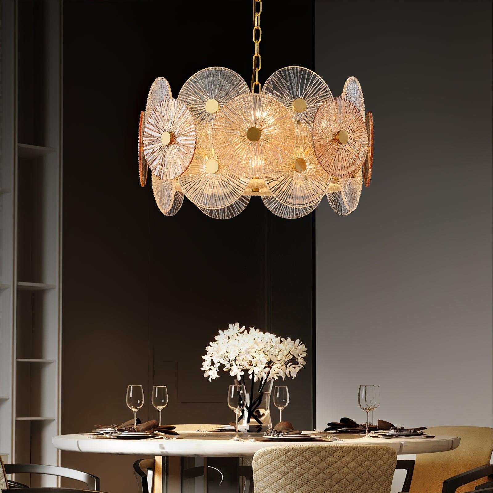 Aurelia Glass Chandelier Light-Neutral Decor
