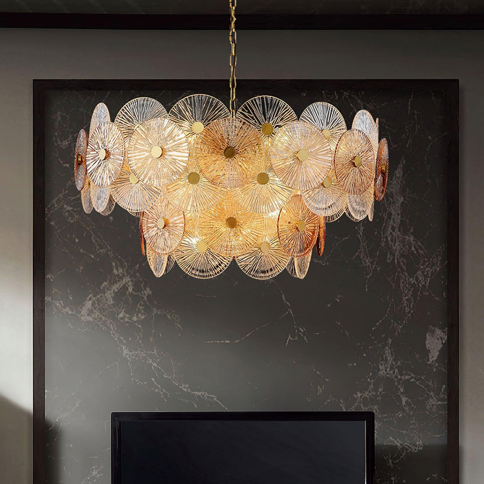 Aurelia Glass Chandelier Light-Neutral Decor