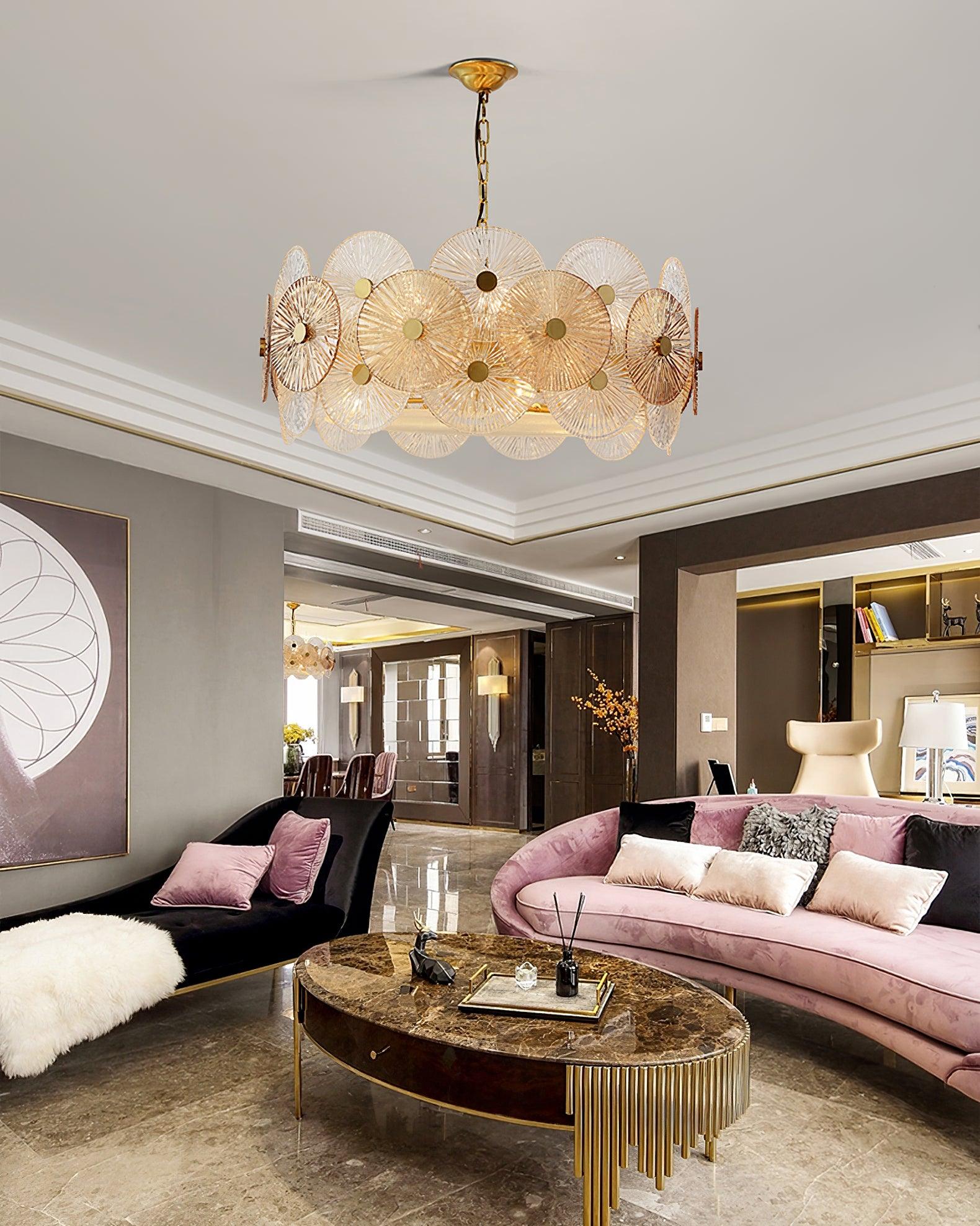 Aurelia Glass Chandelier Light-Neutral Decor