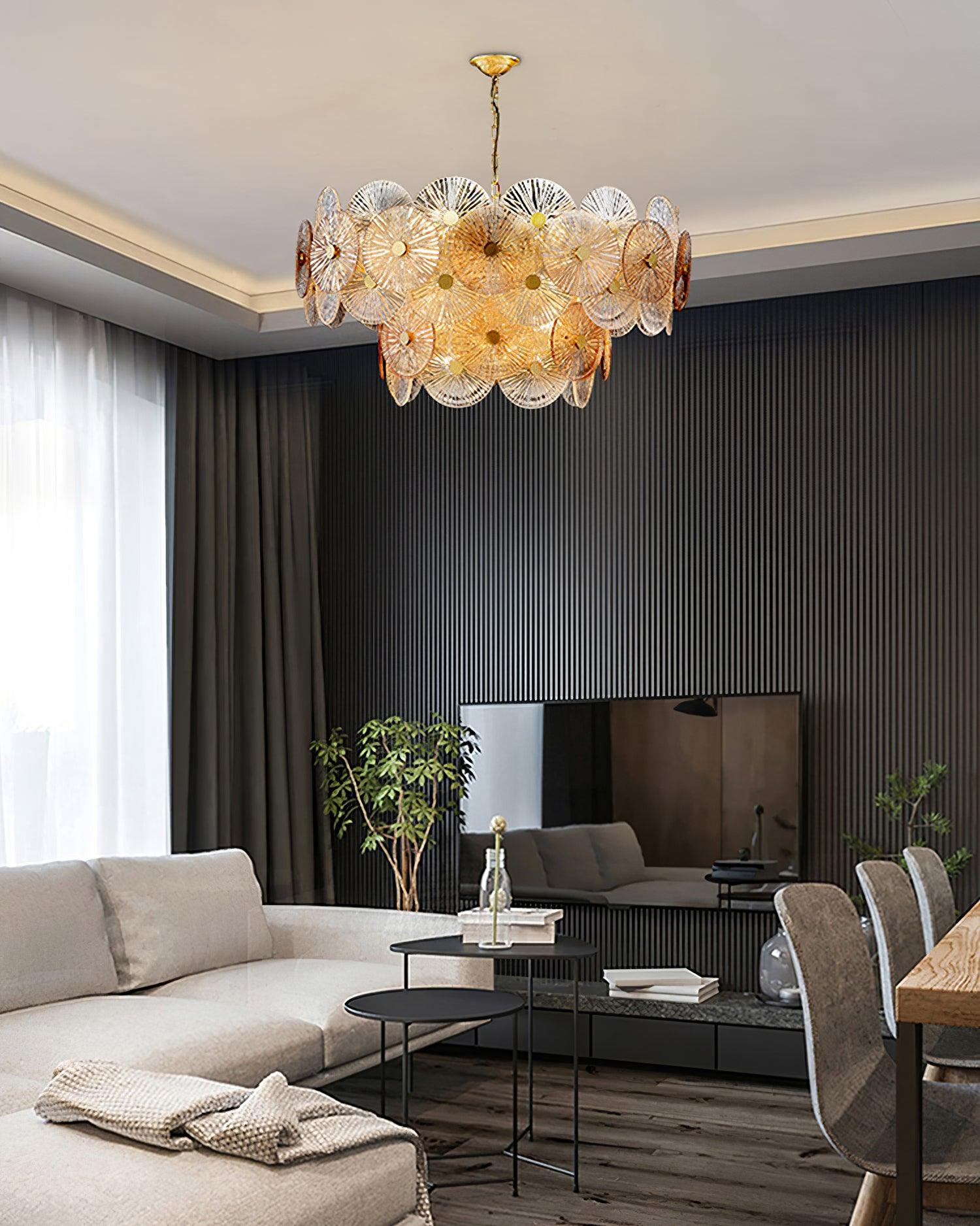 Aurelia Glass Chandelier Light-Neutral Decor