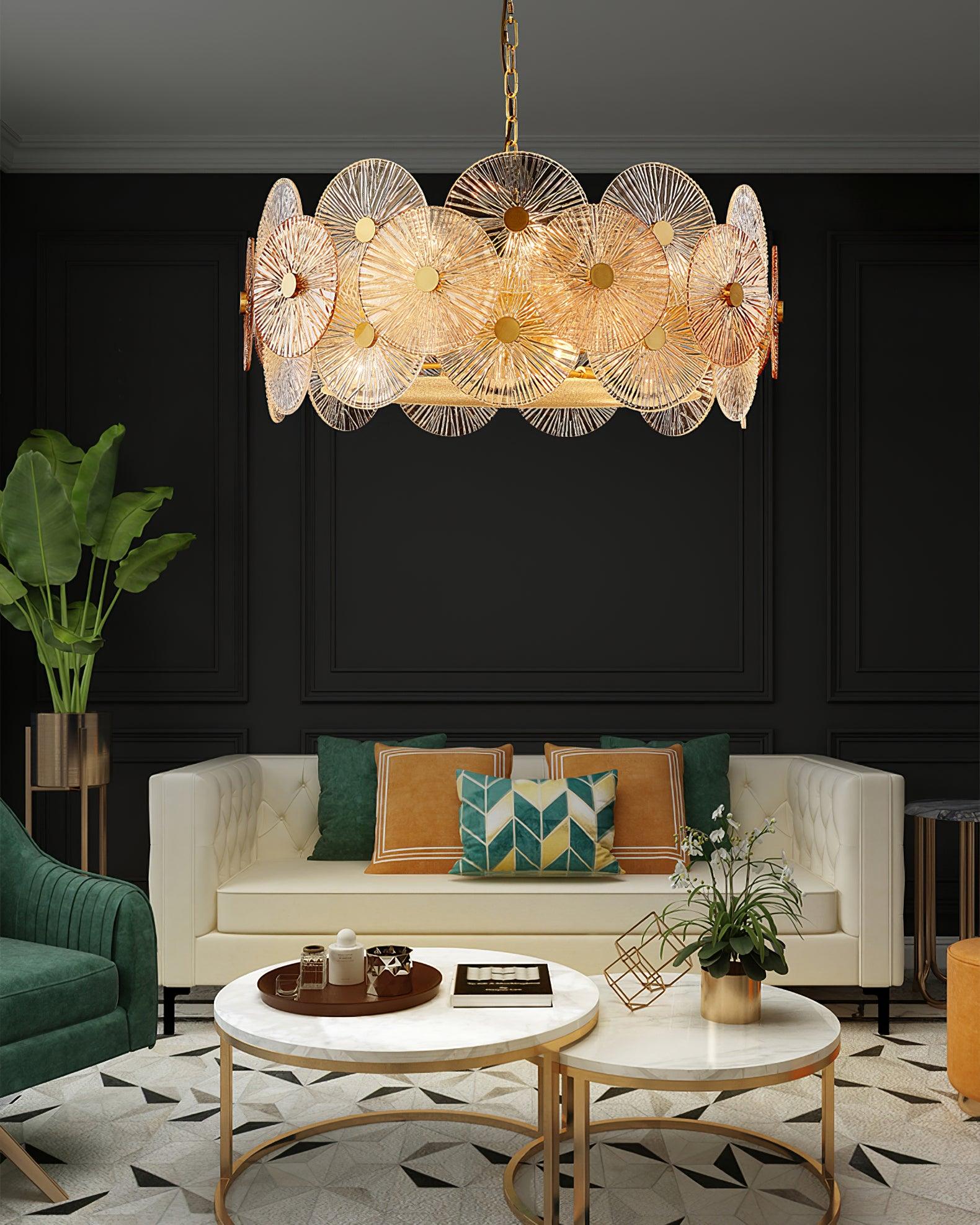 Aurelia Glass Chandelier Light-Neutral Decor