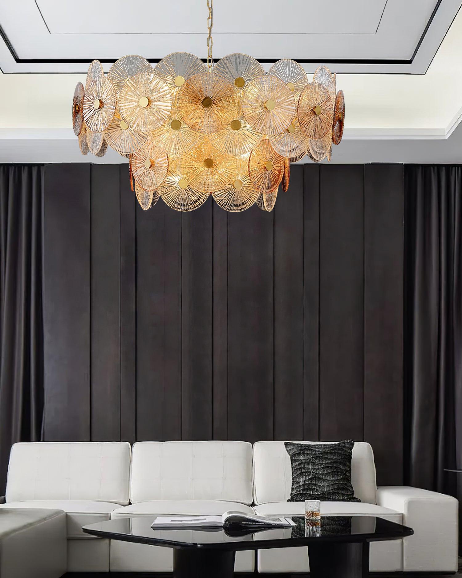 Aurelia Glass Chandelier Light-Neutral Decor