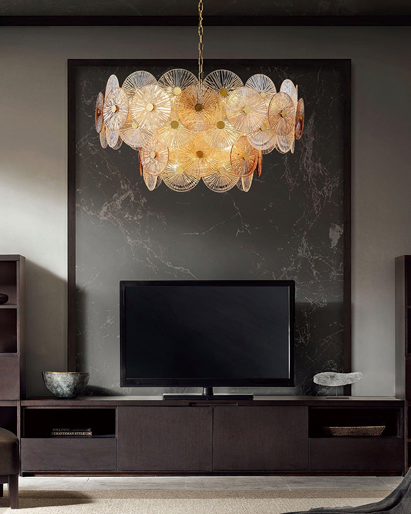 Aurelia Glass Chandelier Light-Neutral Decor