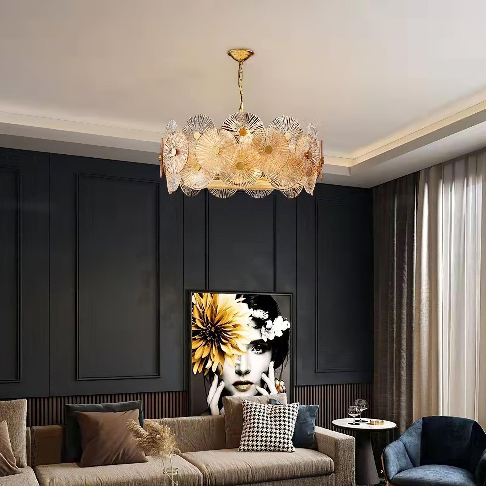 Aurelia Glass Chandelier Light-Neutral Decor