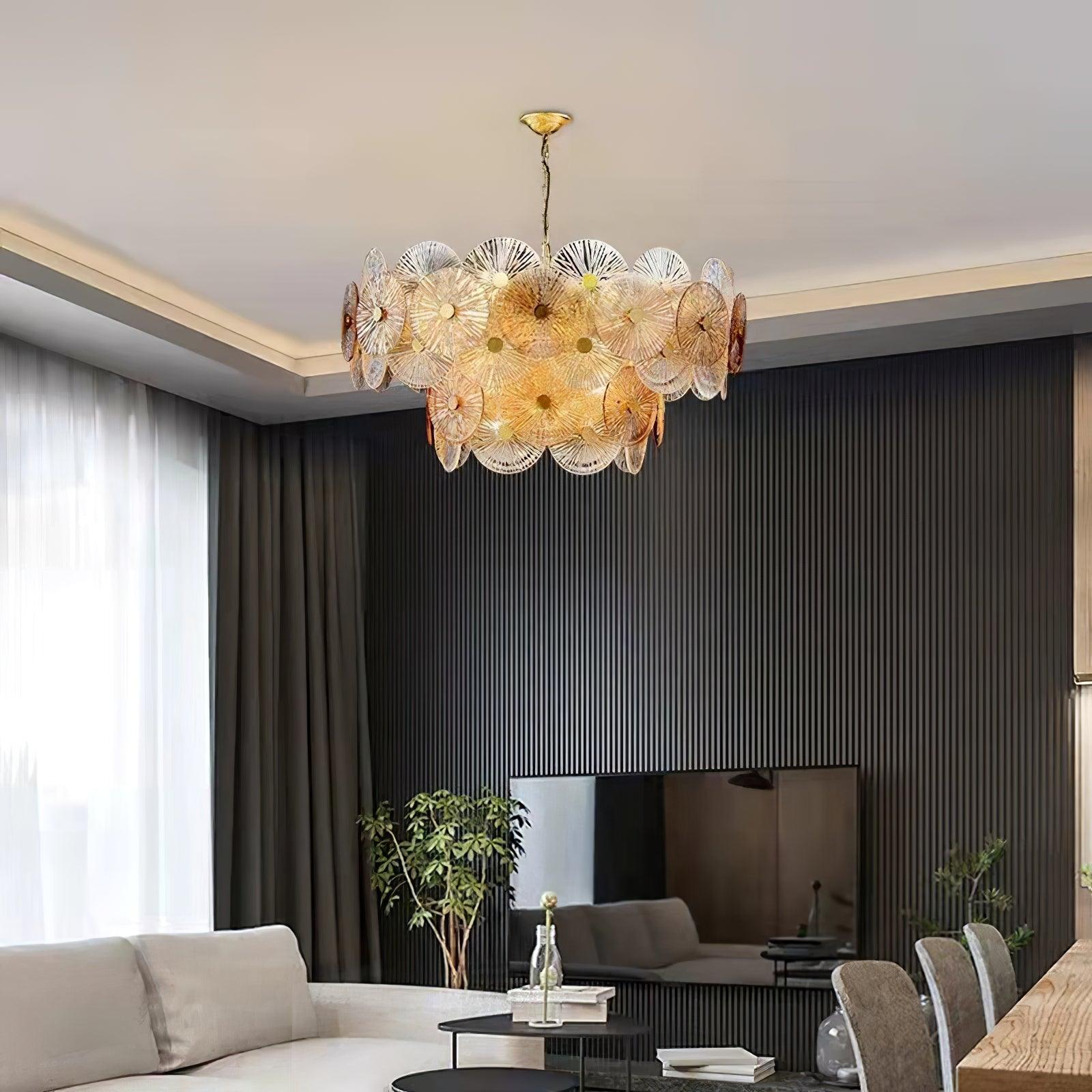 Aurelia Glass Chandelier Light-Neutral Decor