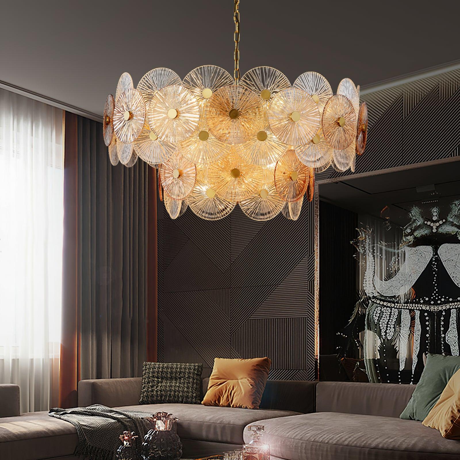 Aurelia Glass Chandelier Light-Neutral Decor