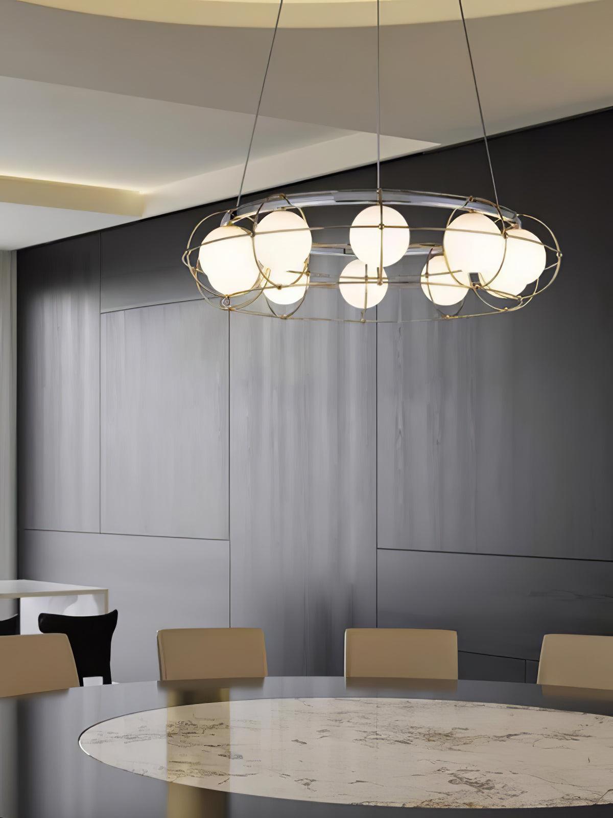 Mia Modern Glass Chandelier-Neutral Decor