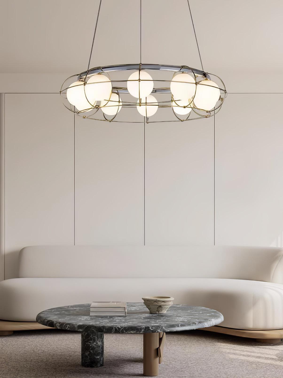 Mia Modern Glass Chandelier-Neutral Decor