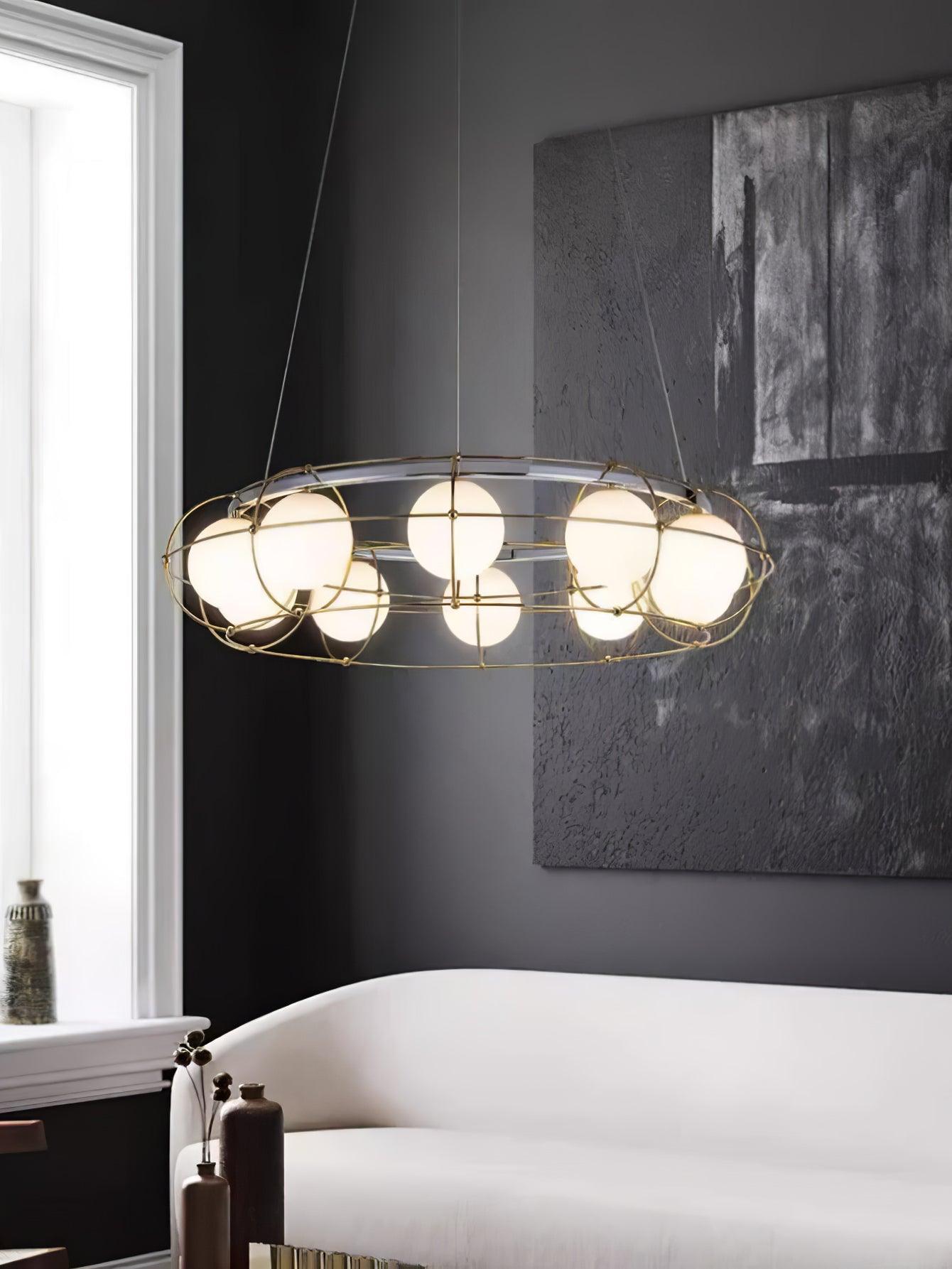 Mia Modern Glass Chandelier-Neutral Decor