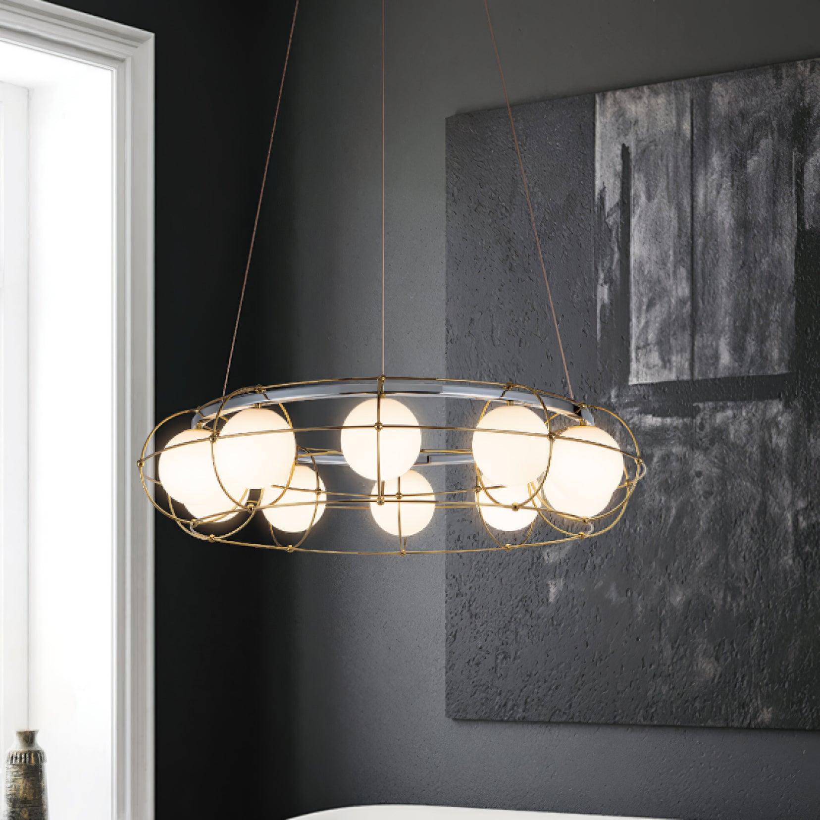 Mia Modern Glass Chandelier-Neutral Decor