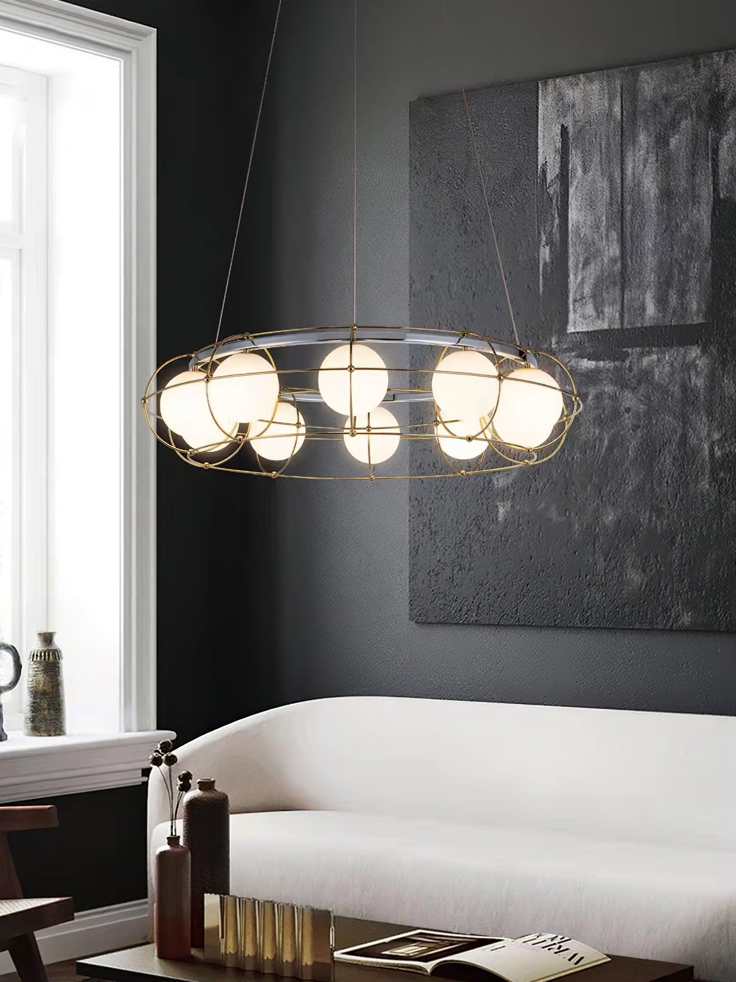 Mia Modern Glass Chandelier-Neutral Decor
