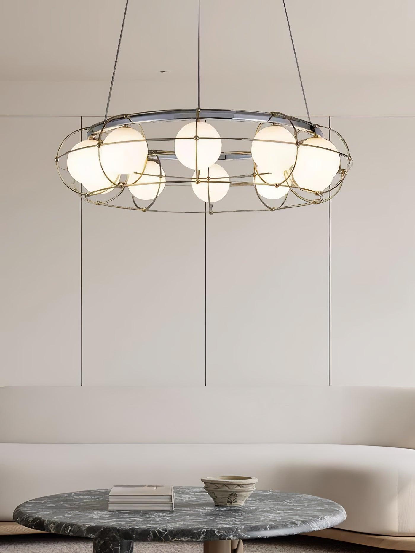 Mia Modern Glass Chandelier-Neutral Decor