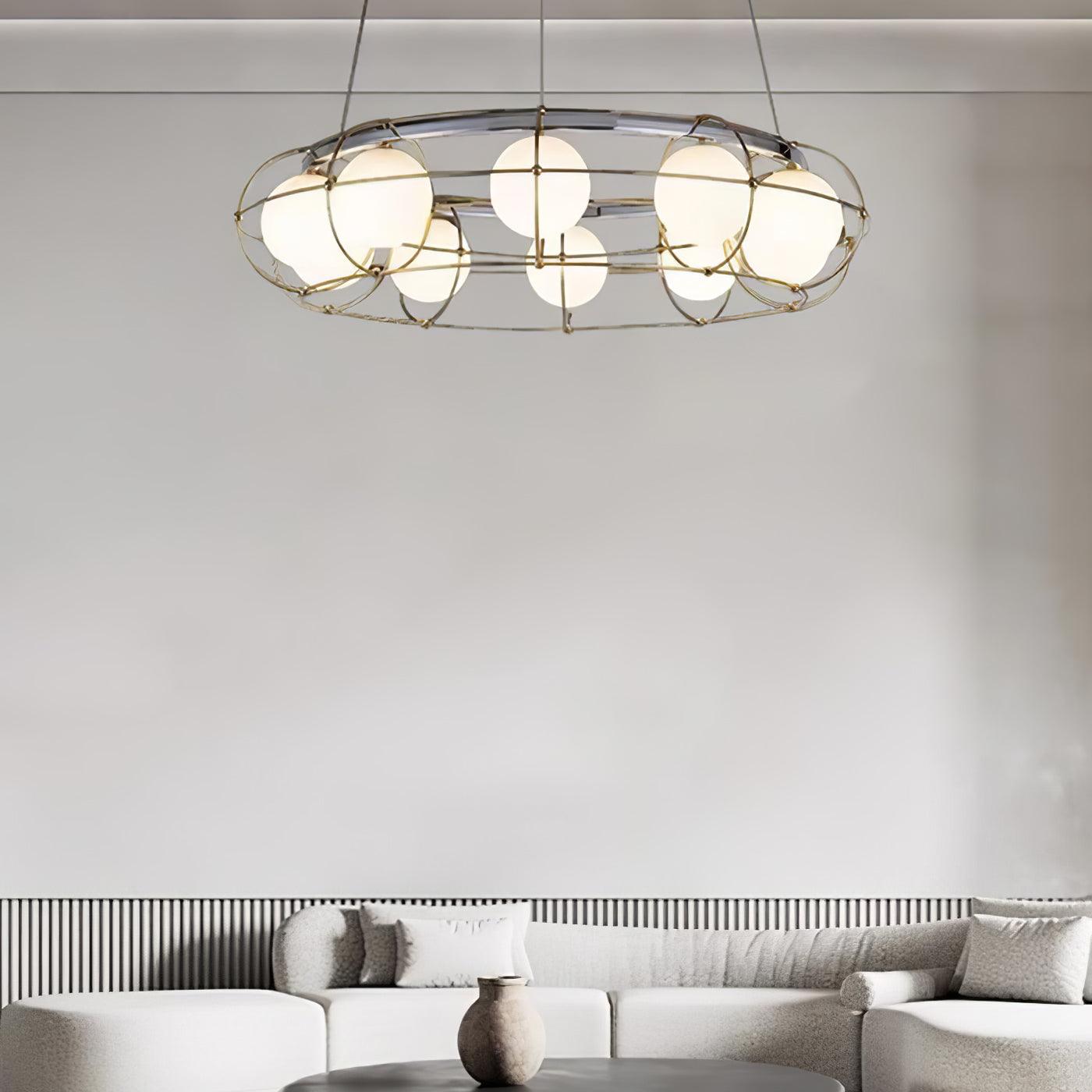 Mia Modern Glass Chandelier-Neutral Decor
