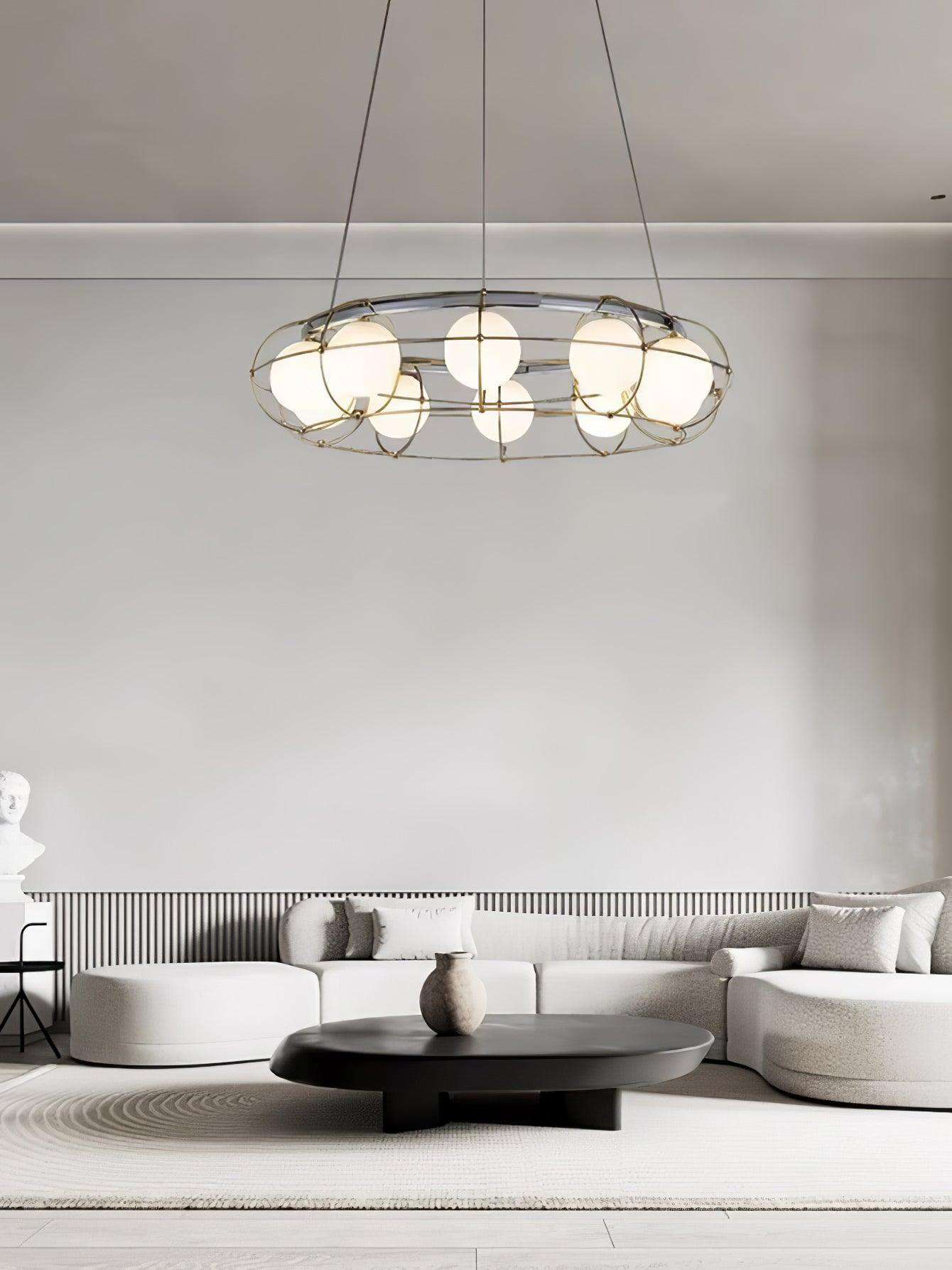 Mia Modern Glass Chandelier-Neutral Decor