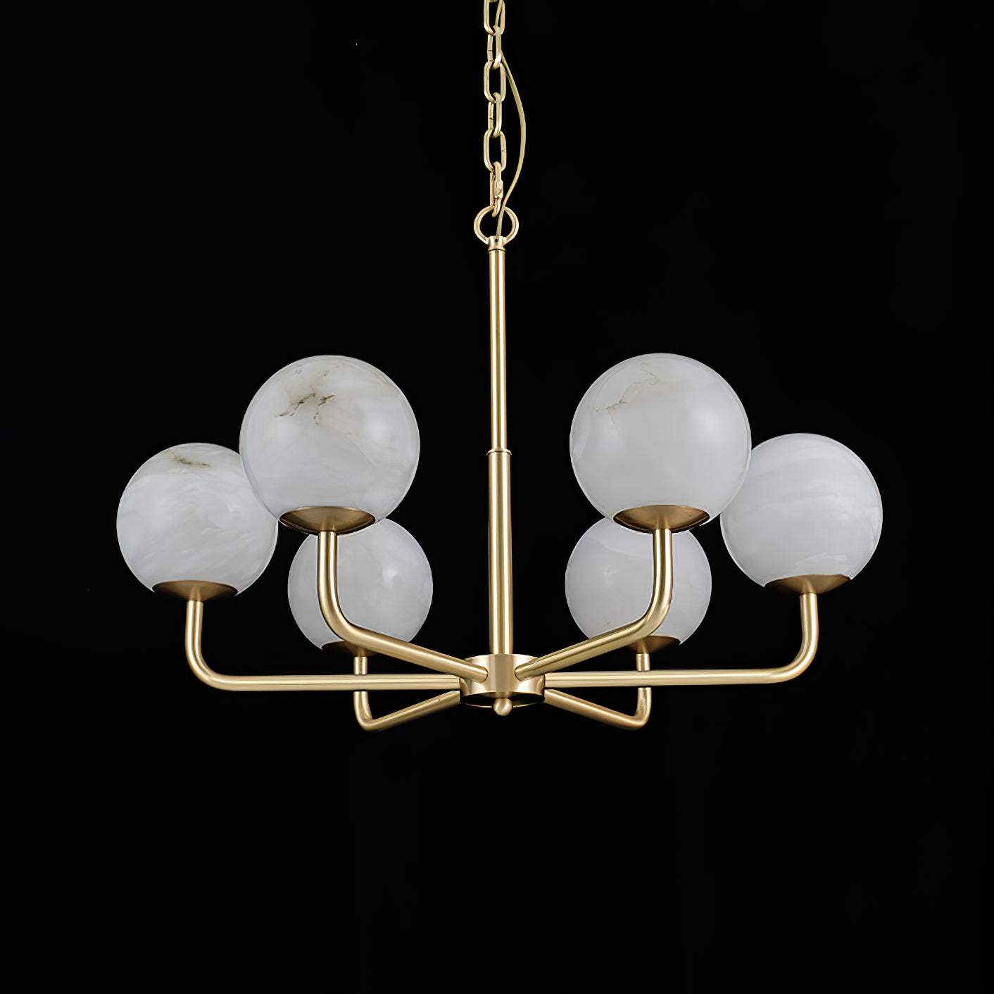 Erich Chandelier Alabaster Globe Elegance
