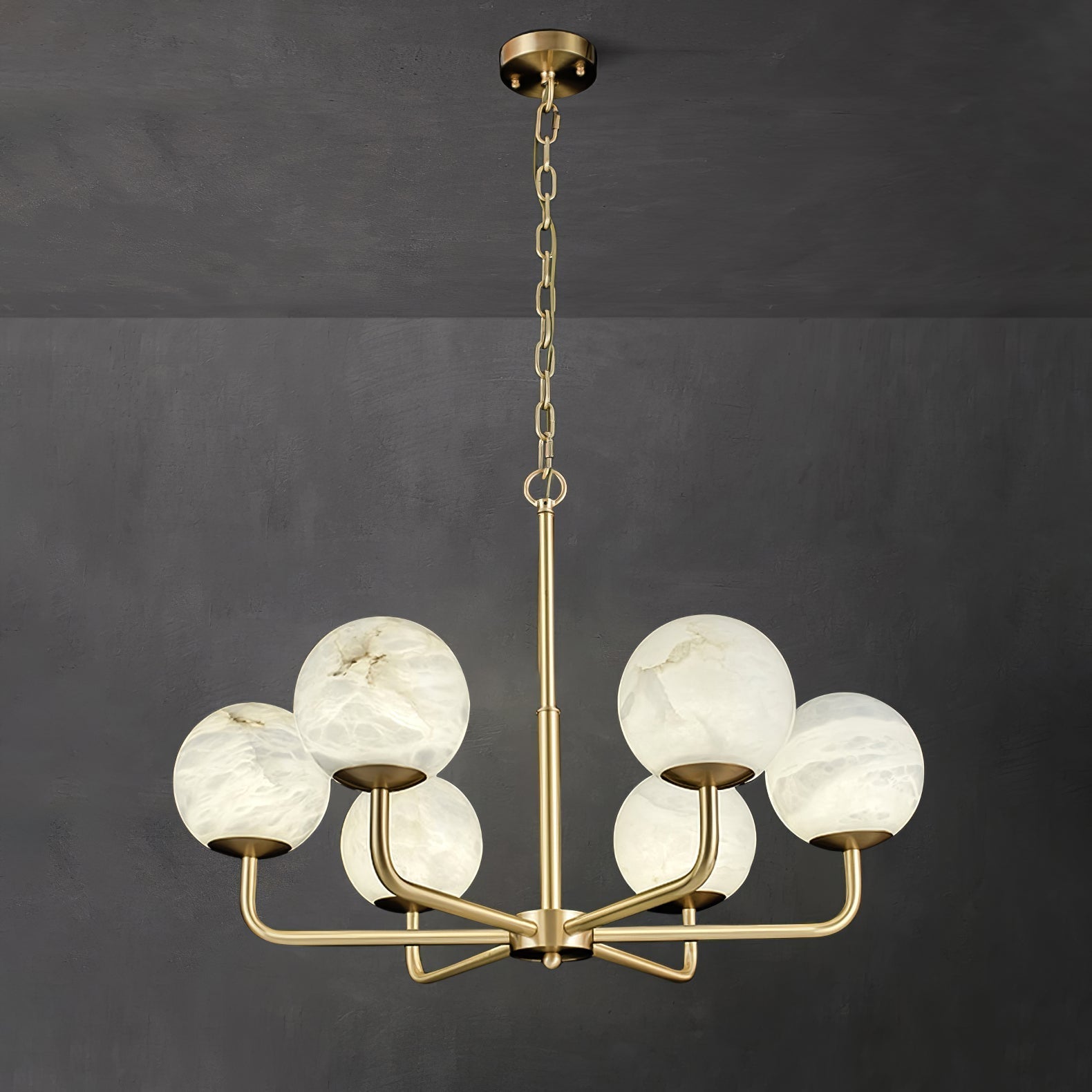 Erich Chandelier Alabaster Globe Elegance