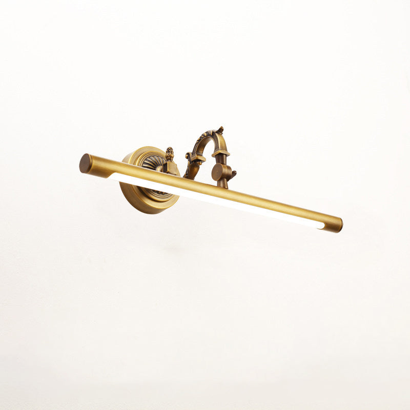 Detail shot of the brass lamp body.
