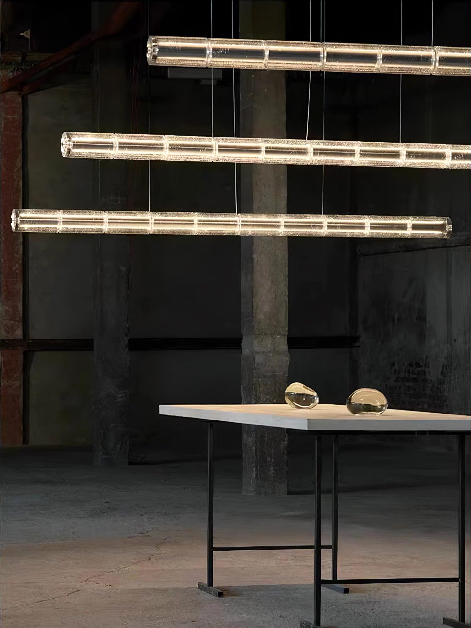 Karoa Glass Linear Pendant Light-Neutral Decor