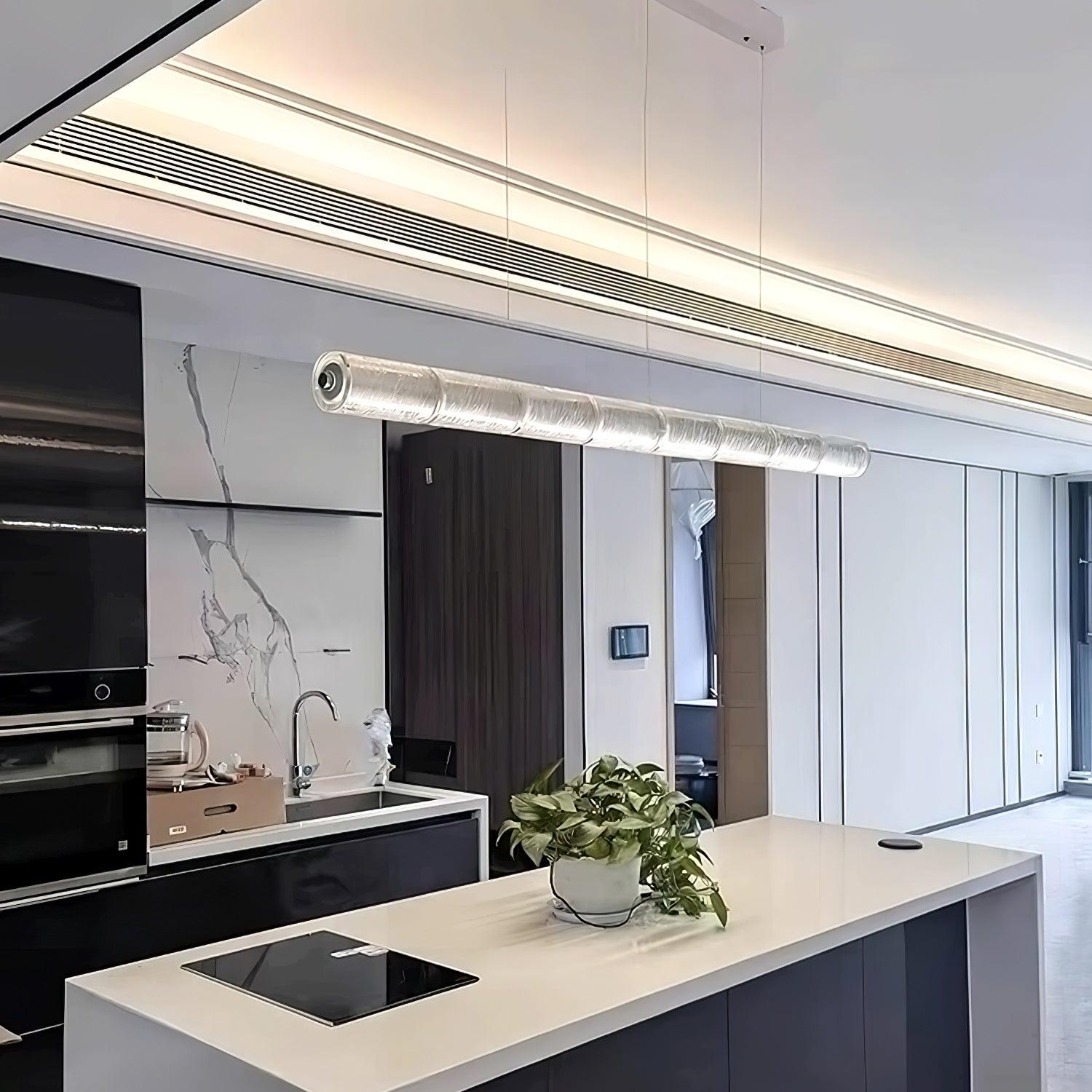Karoa Glass Linear Pendant Light-Neutral Decor