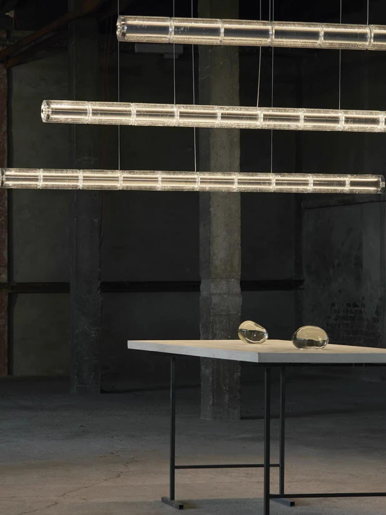 Karoa Glass Linear Pendant Light-Neutral Decor