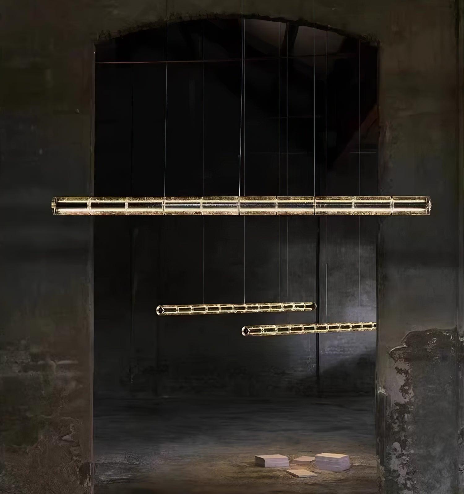 Karoa Glass Linear Pendant Light-Neutral Decor