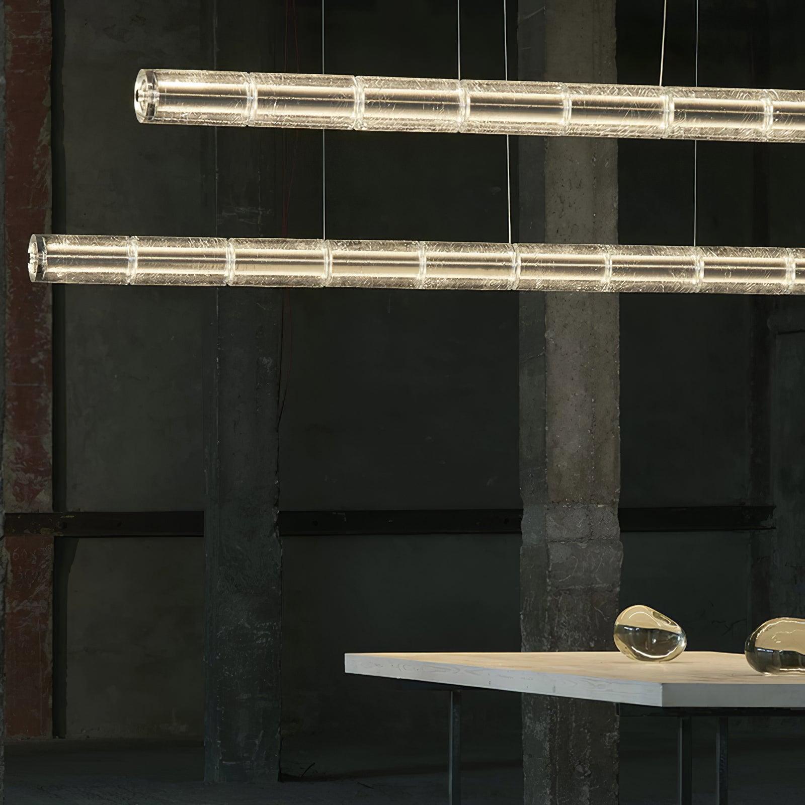Karoa Glass Linear Pendant Light-Neutral Decor