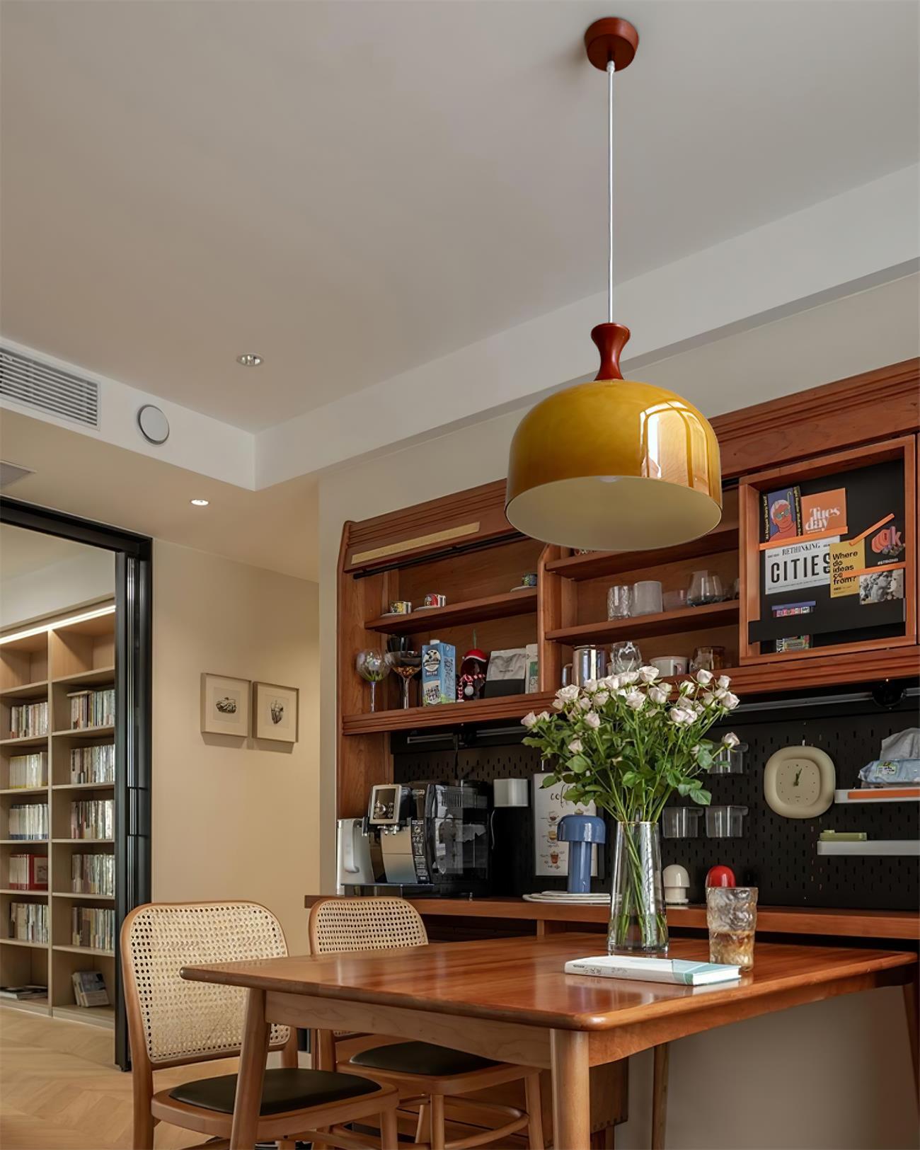 Lioraer Glass Retro Pendant Light-Neutral Decor
