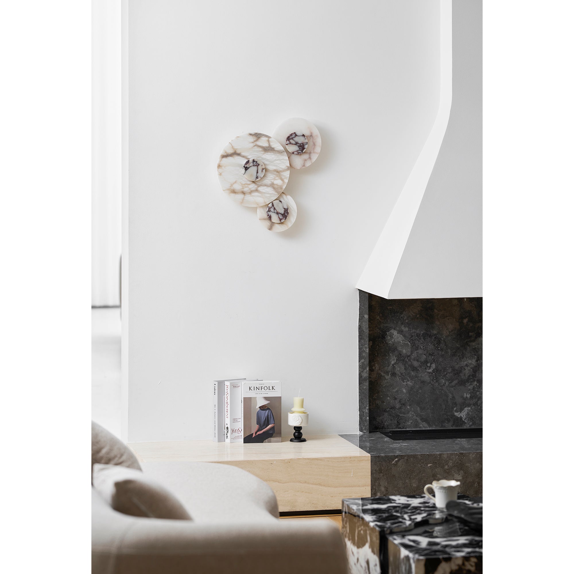 The Median Wall Lamp against a light wall.