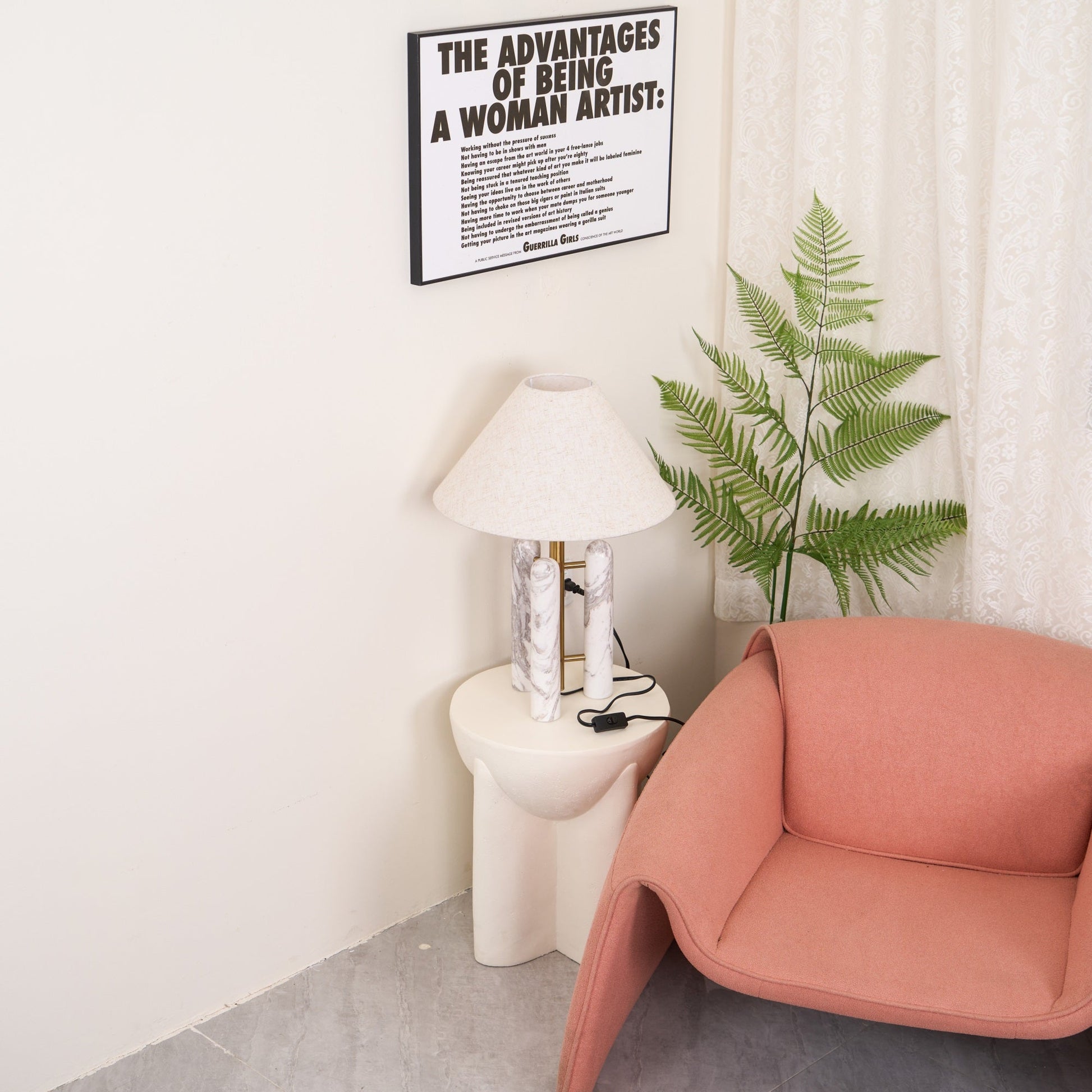 Trio Marble Modern Table Lamp-Neutral Decor