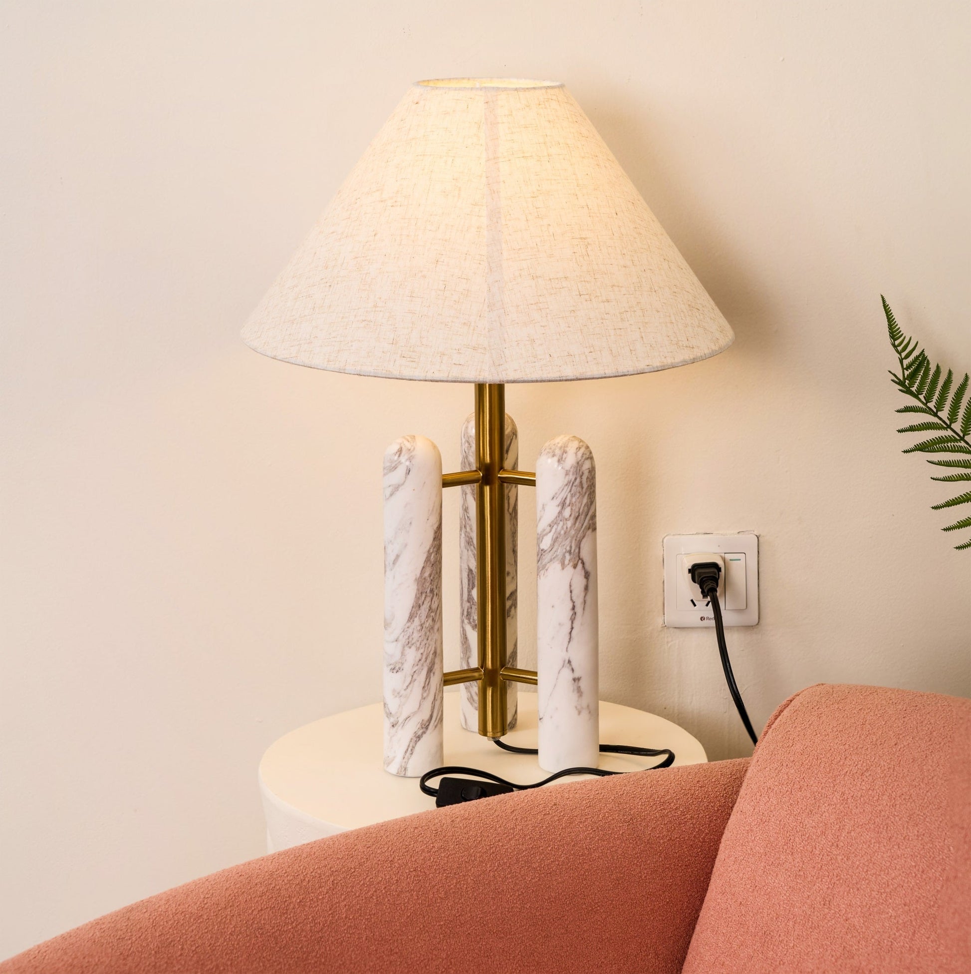 Trio Marble Modern Table Lamp-Neutral Decor