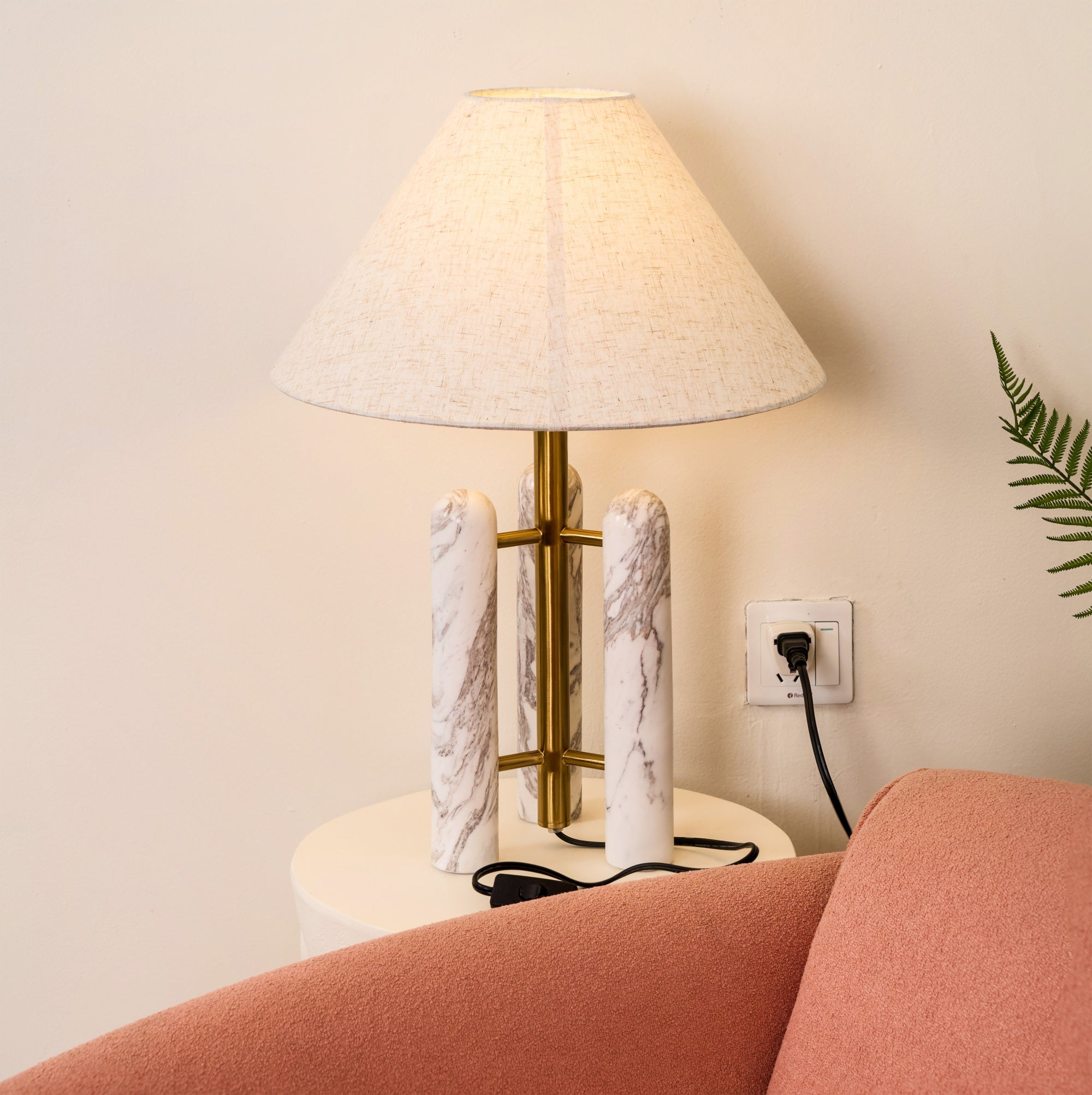 Trio Marble Modern Table Lamp-Neutral Decor