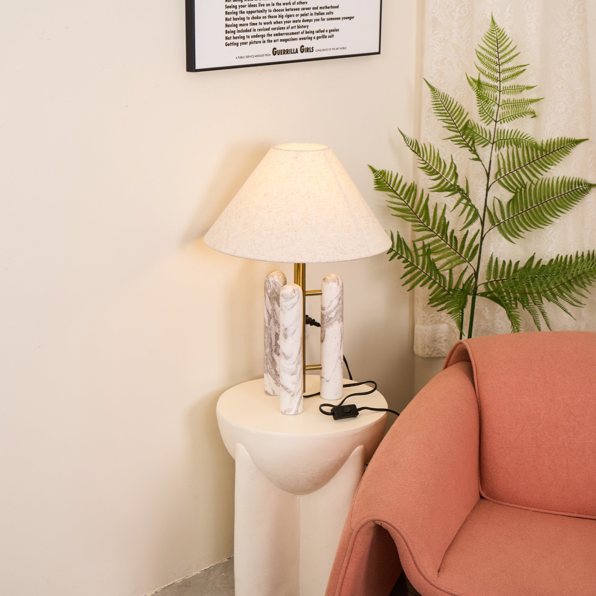 Trio Marble Modern Table Lamp-Neutral Decor