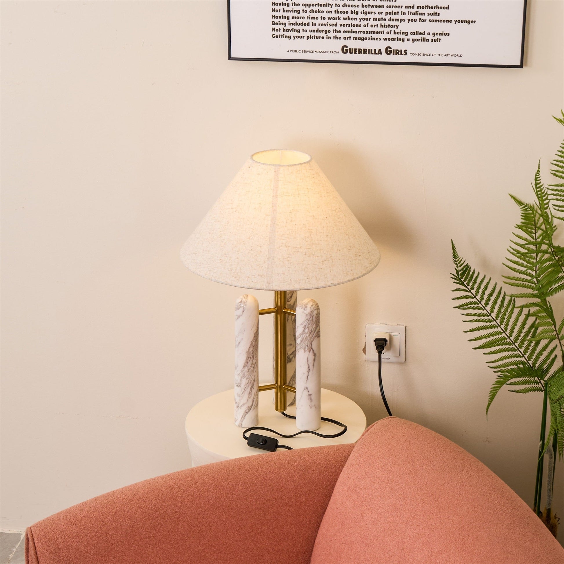 Trio Marble Modern Table Lamp-Neutral Decor