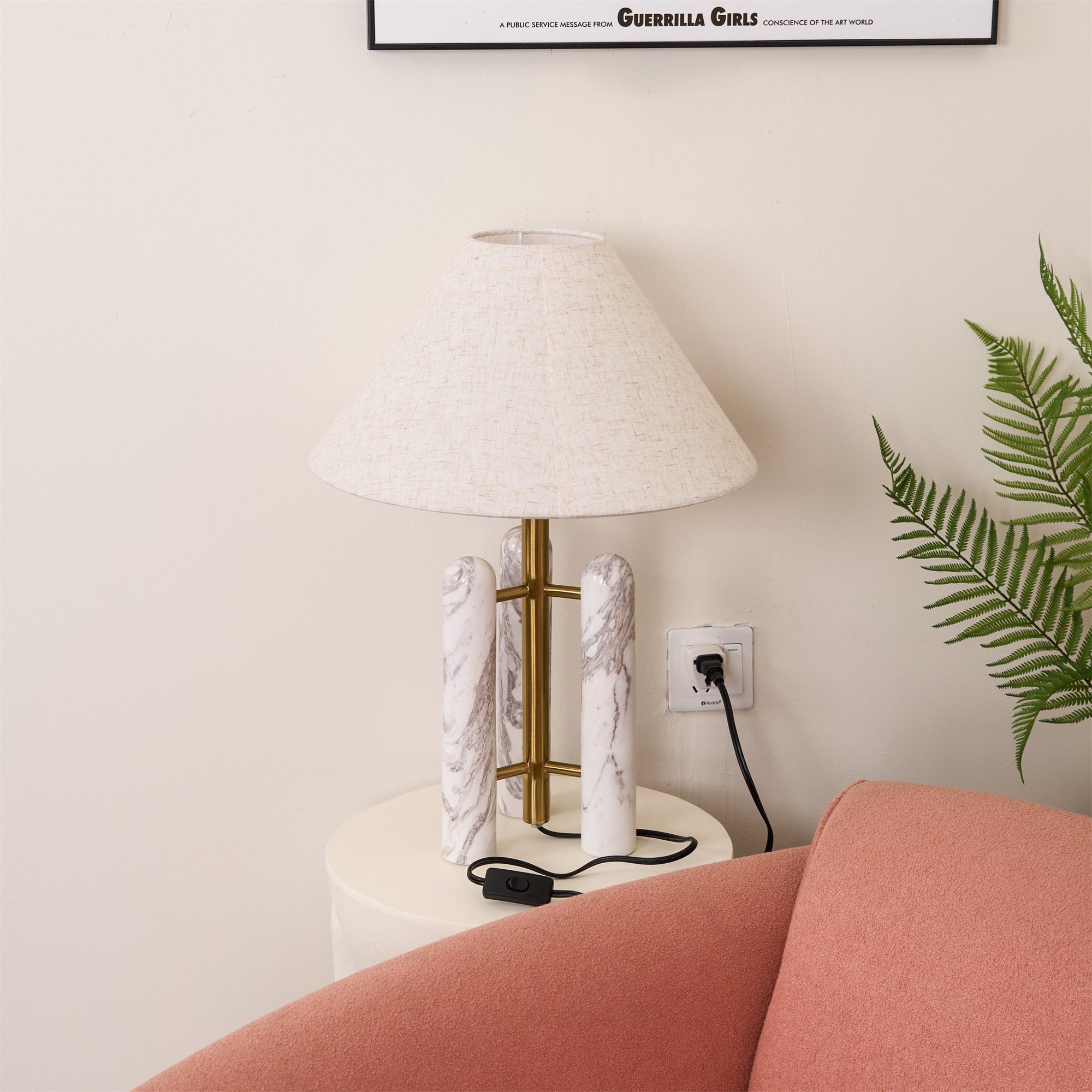 Trio Marble Modern Table Lamp-Neutral Decor