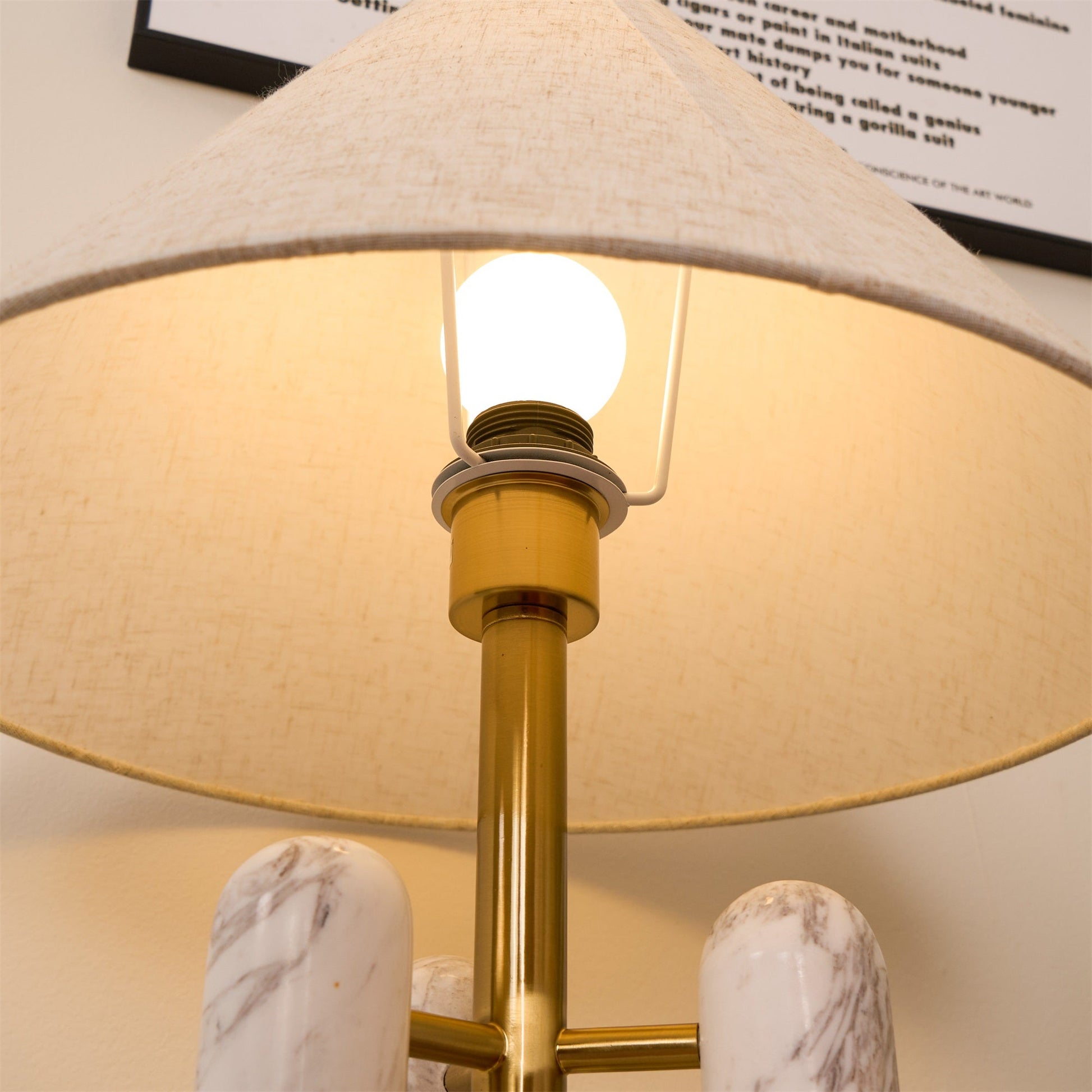 Trio Marble Modern Table Lamp-Neutral Decor