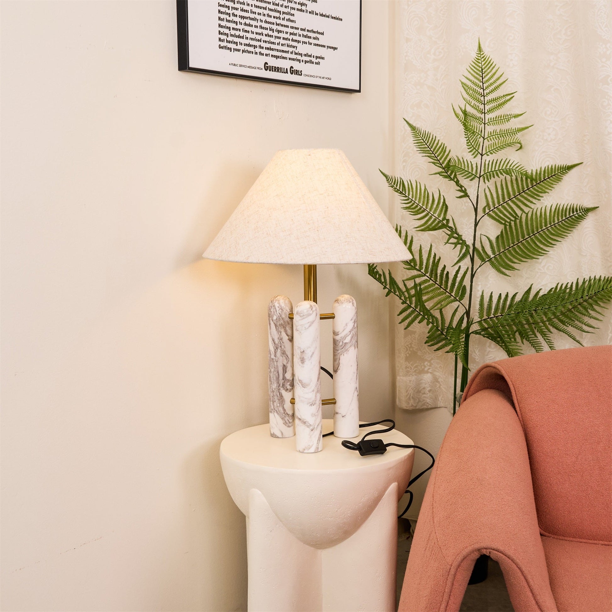 Trio Marble Modern Table Lamp-Neutral Decor