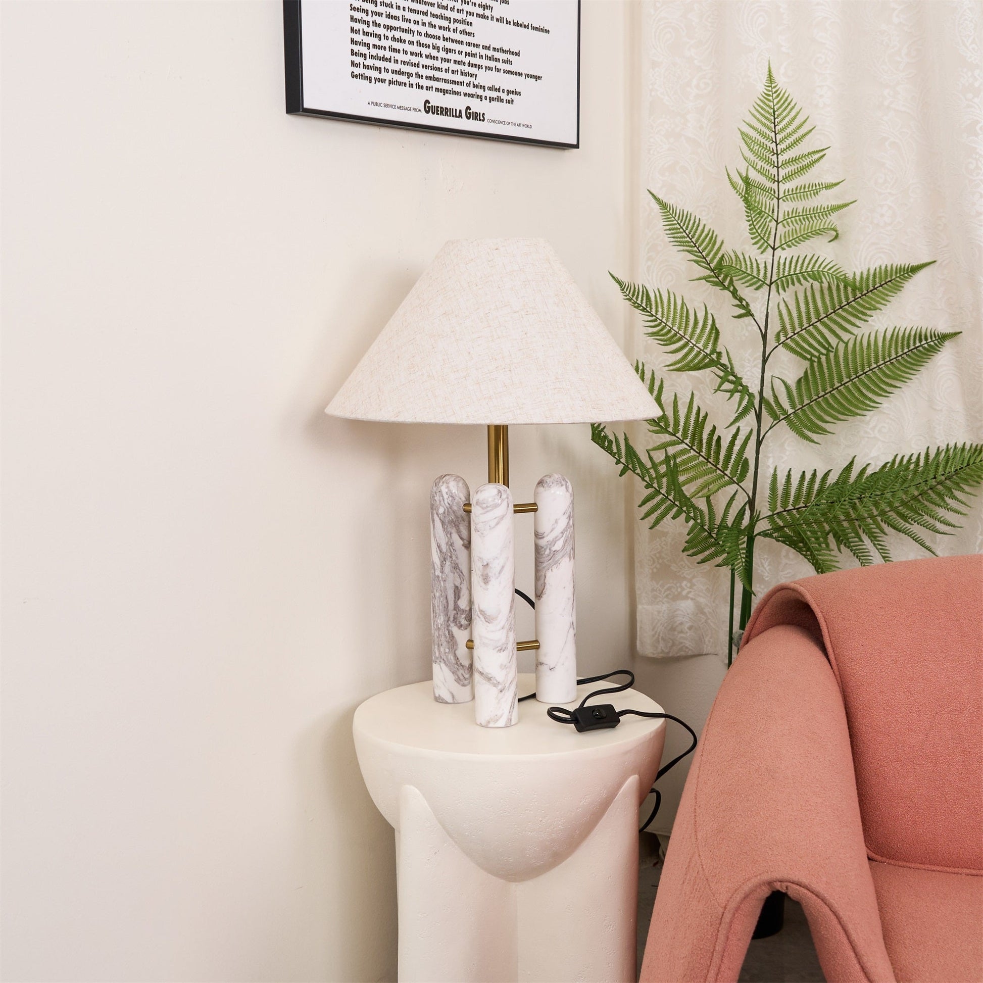 Trio Marble Modern Table Lamp-Neutral Decor