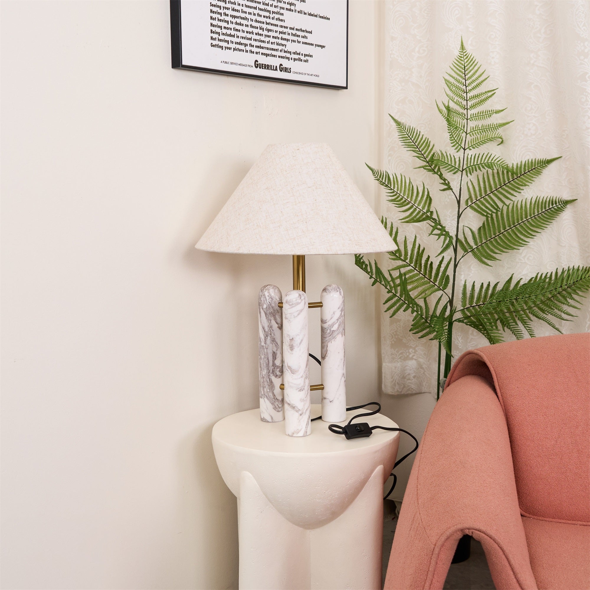 Trio Marble Modern Table Lamp-Neutral Decor