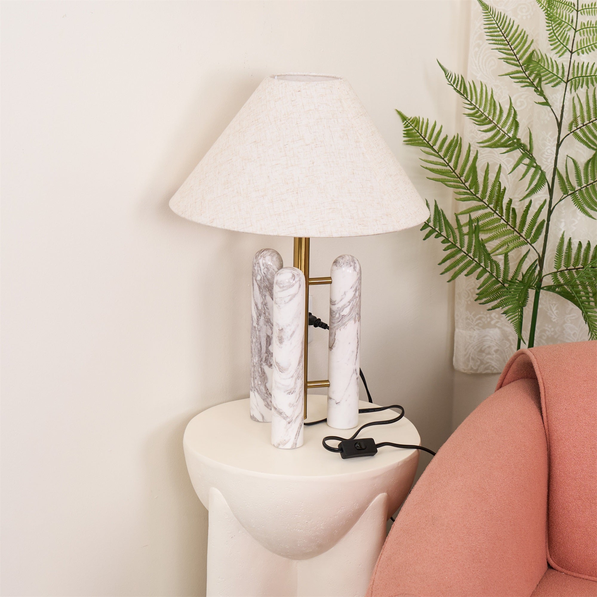 Trio Marble Modern Table Lamp-Neutral Decor