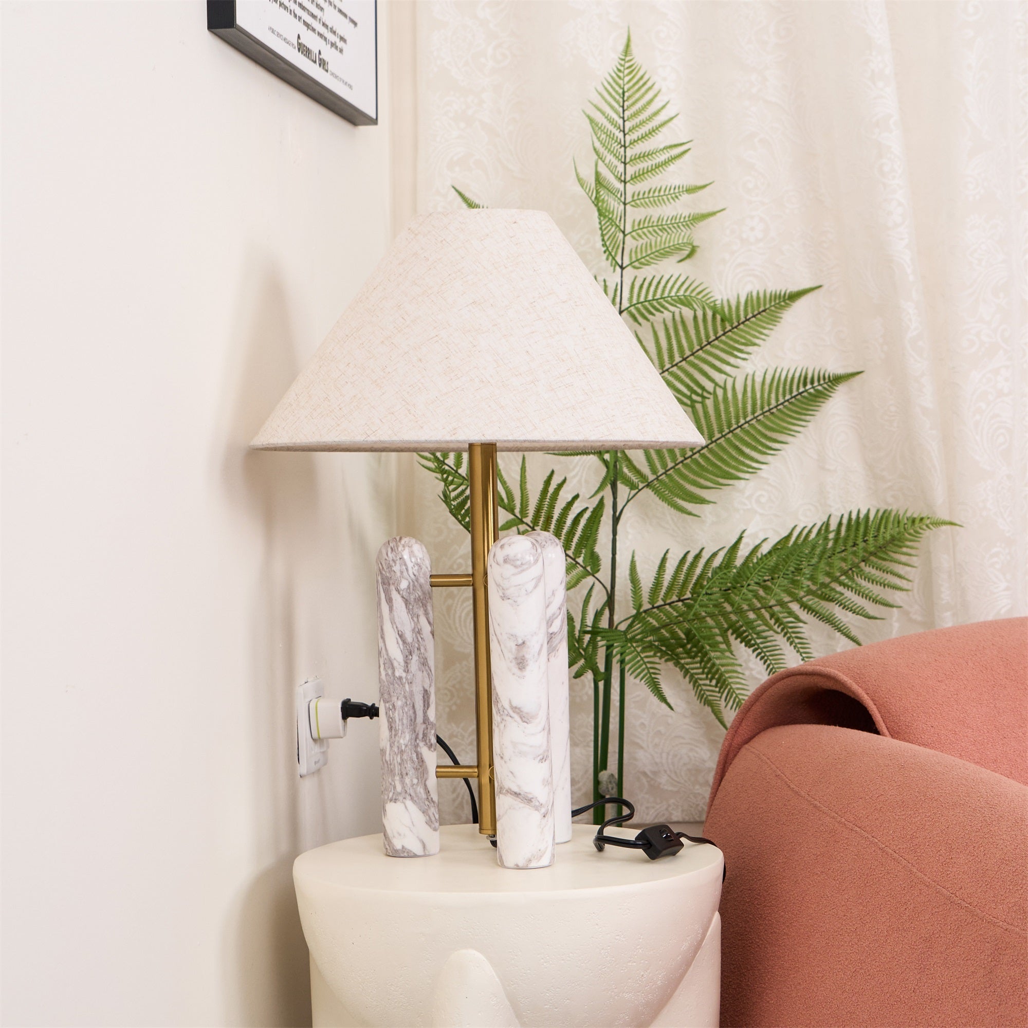 Trio Marble Modern Table Lamp-Neutral Decor