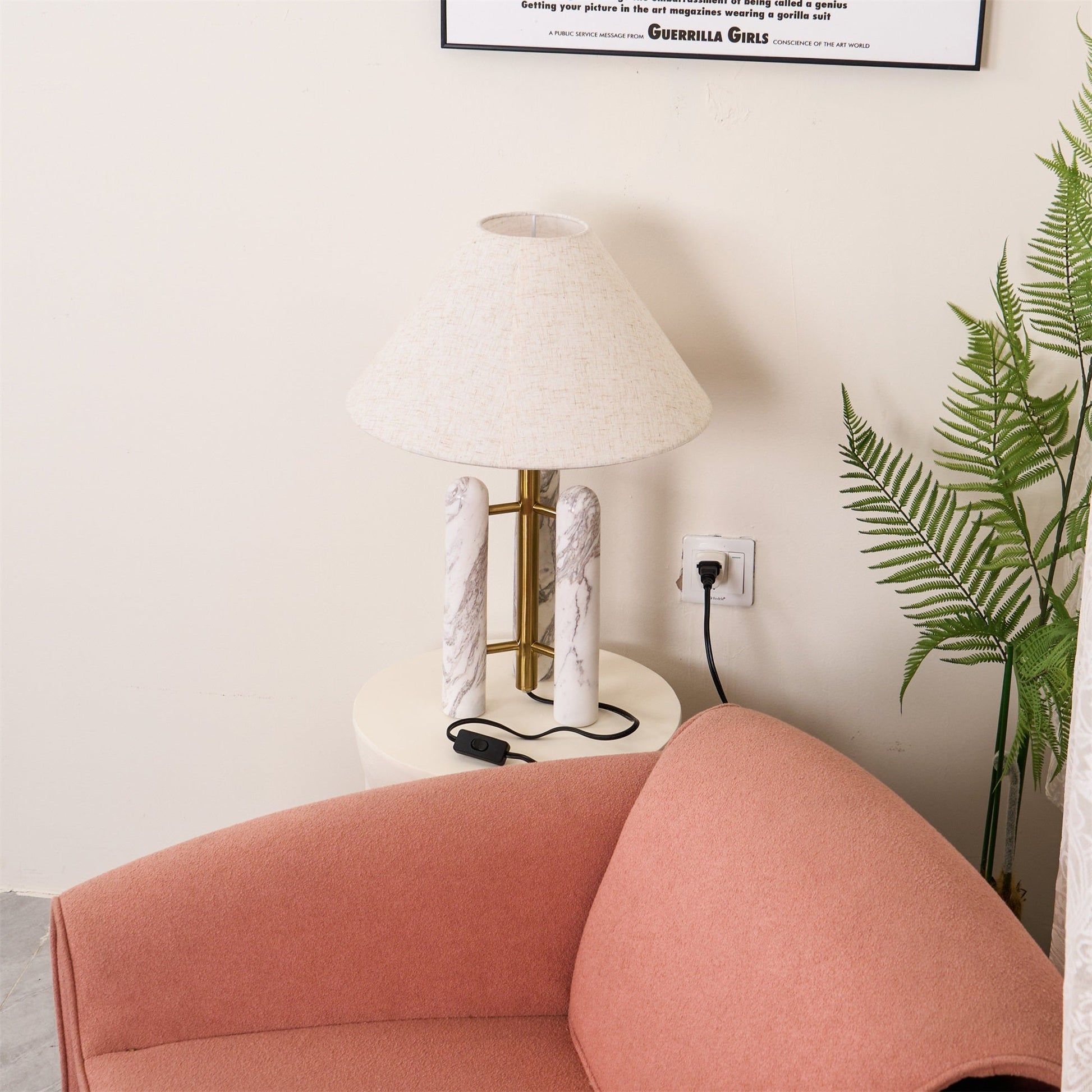 Trio Marble Modern Table Lamp-Neutral Decor