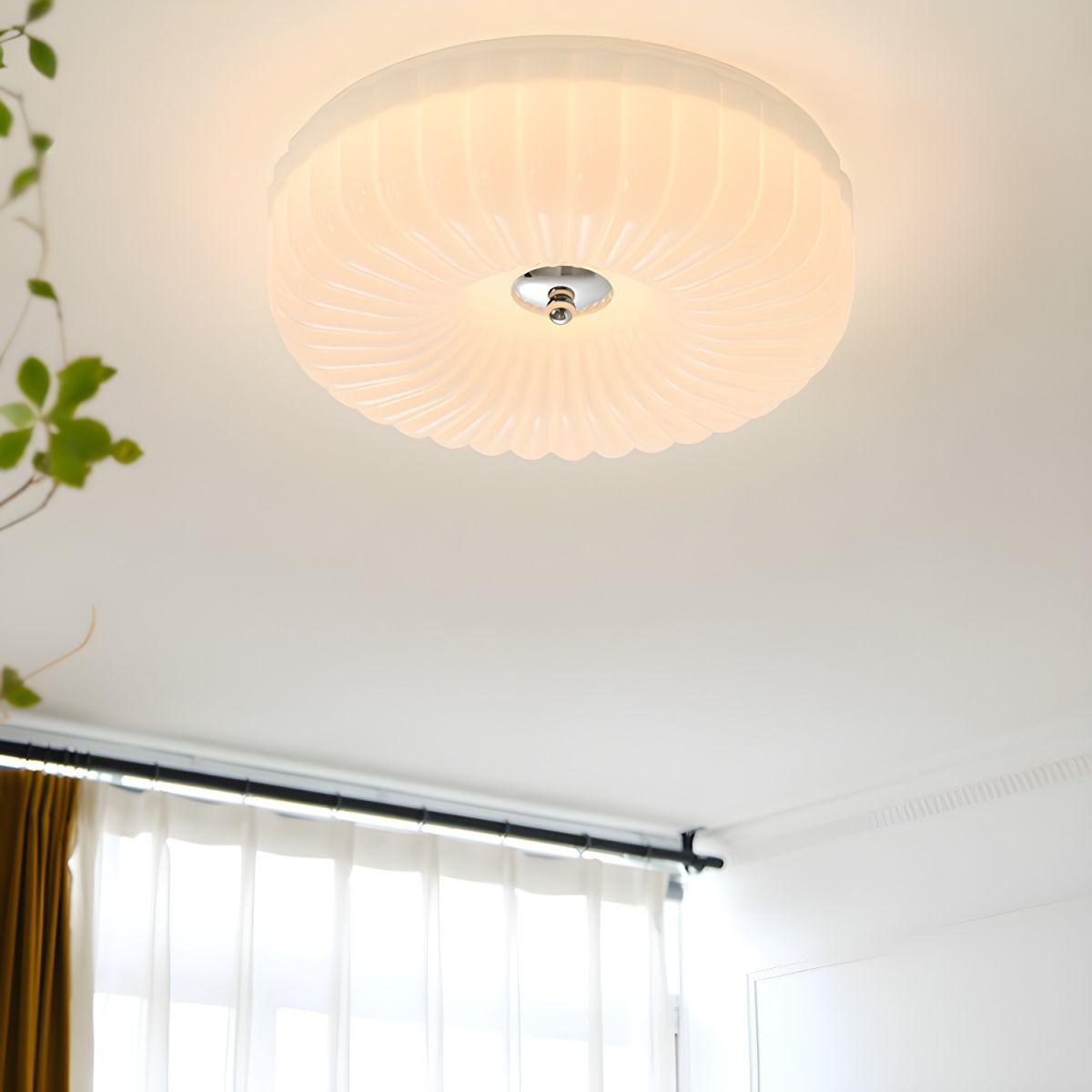 Arisha Modern LED Glass Flush Mount Ceiling Light Bedroom - Neutral Decor