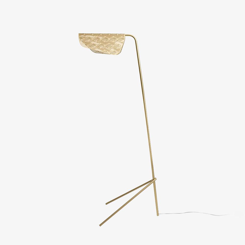 Triad Gold Geometric Floor Lamp-Neutral Decor