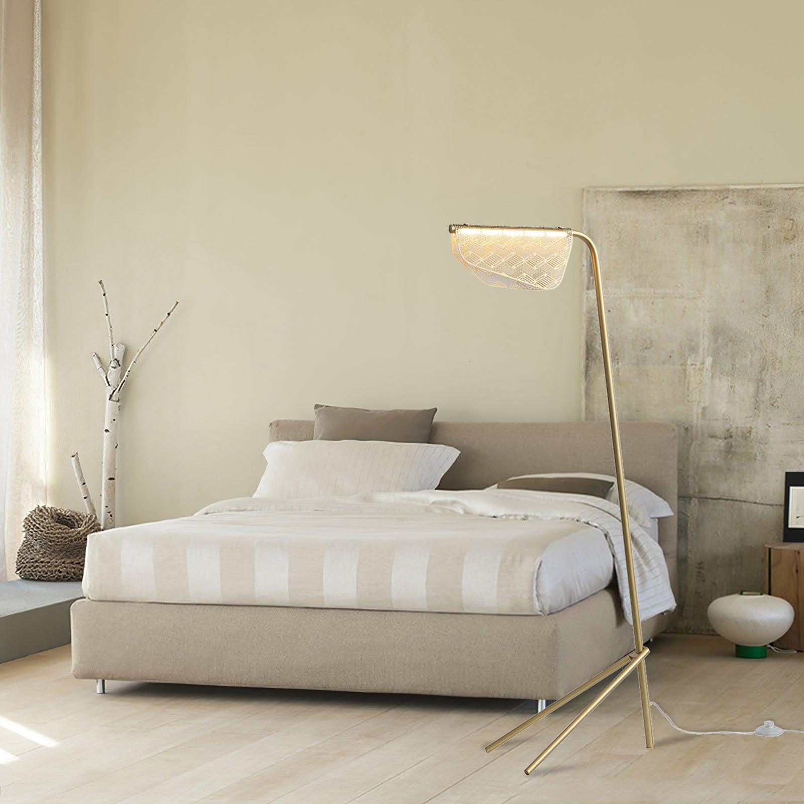Triad Gold Geometric Floor Lamp-Neutral Decor