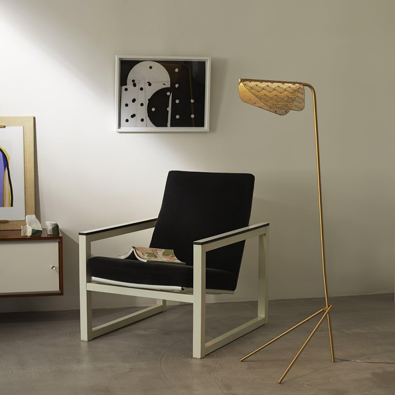 Triad Gold Geometric Floor Lamp-Neutral Decor