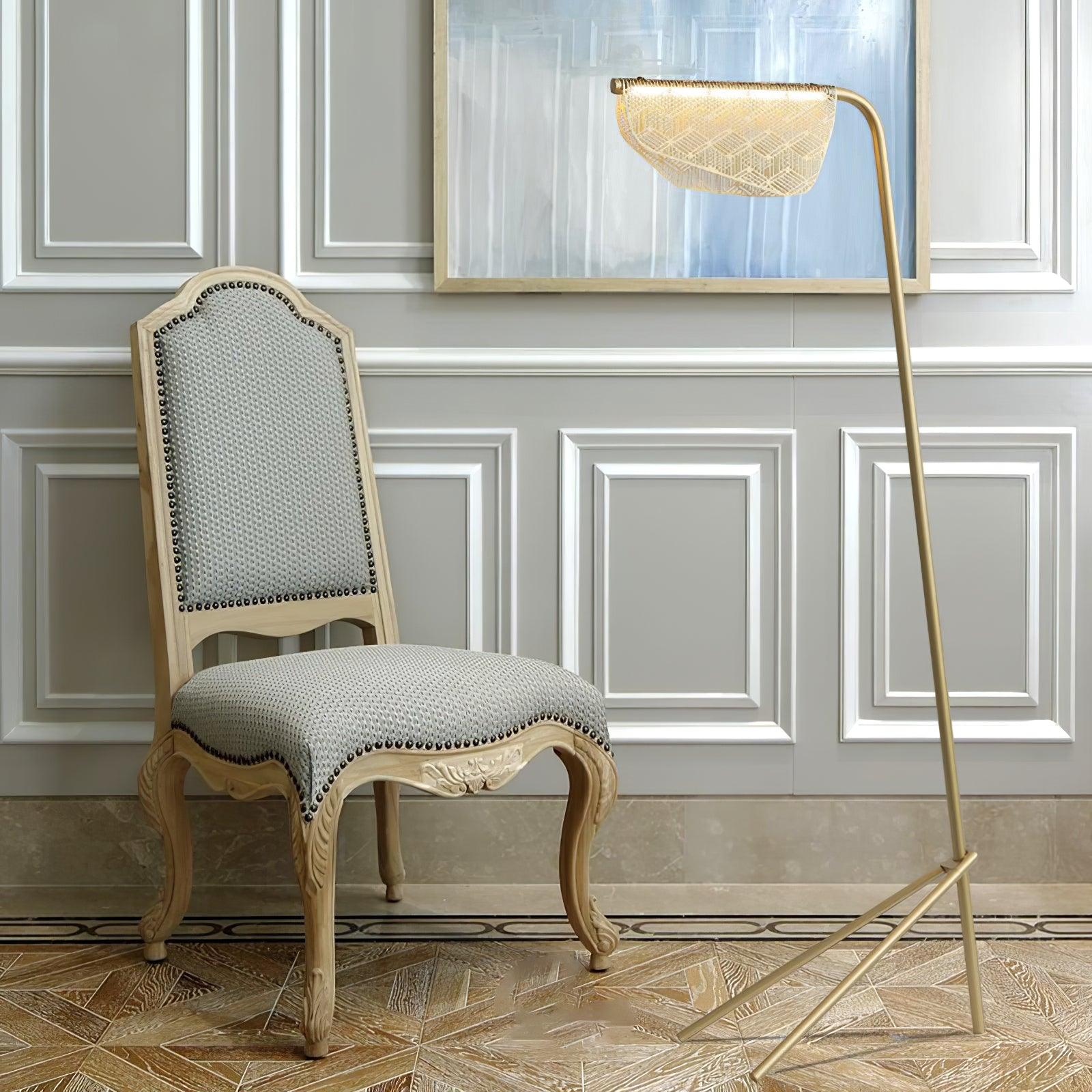 Triad Gold Geometric Floor Lamp-Neutral Decor
