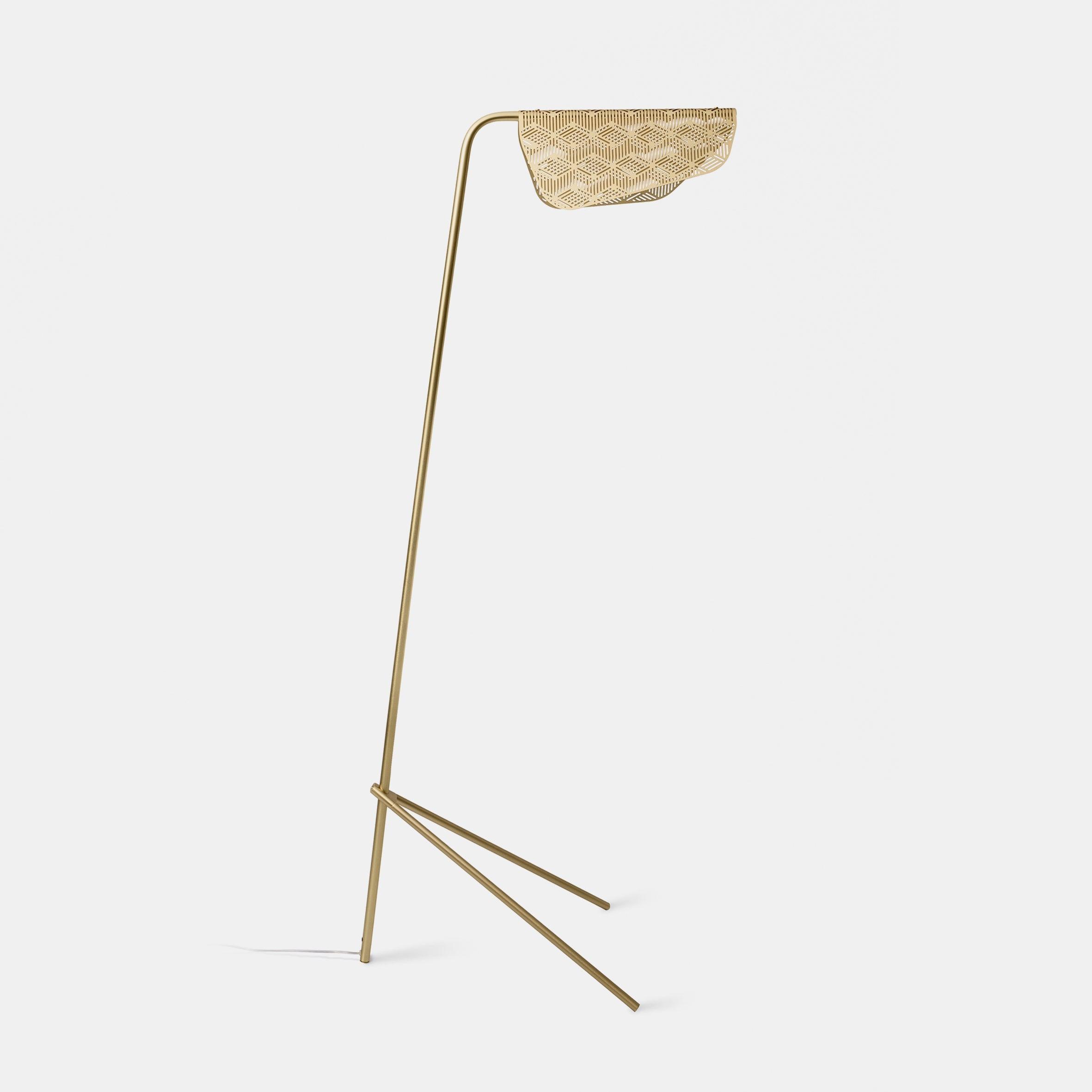 Triad Gold Geometric Floor Lamp-Neutral Decor
